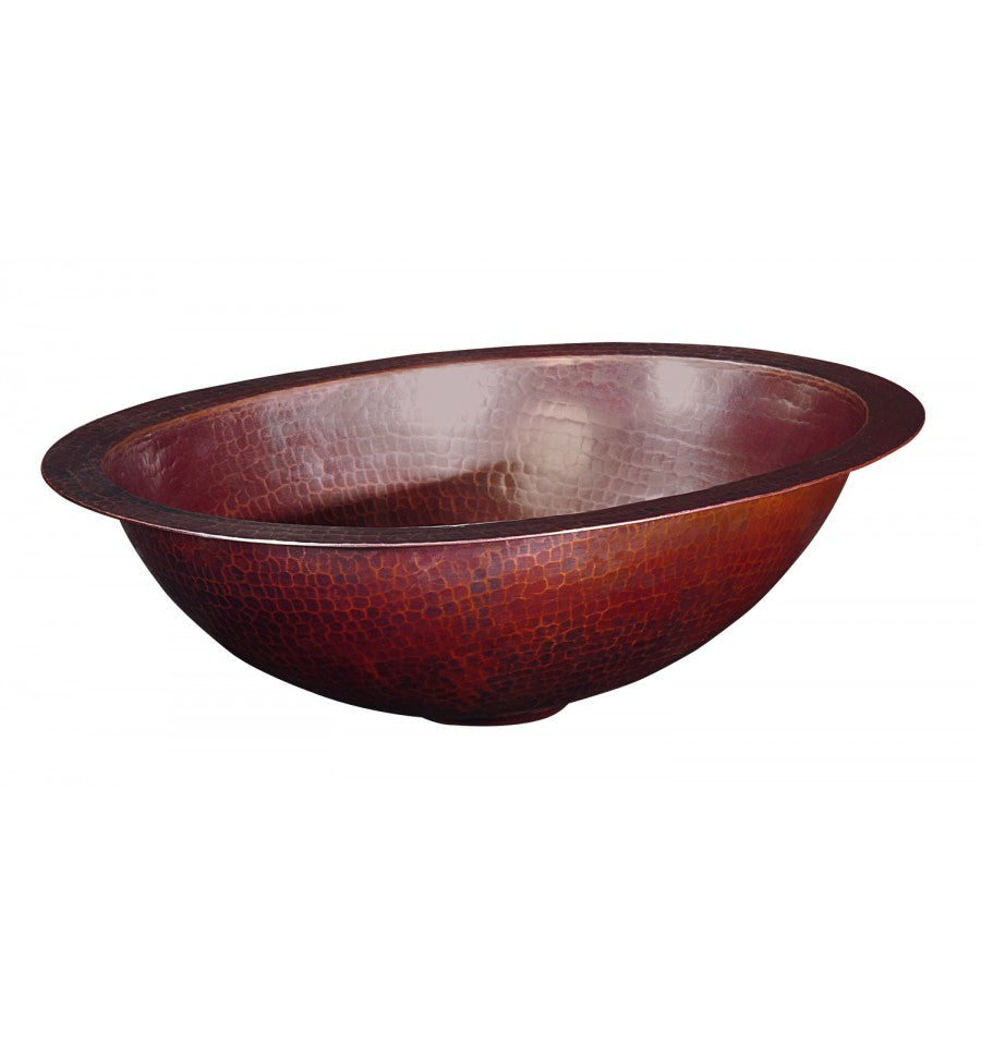 aged copper hammered sink