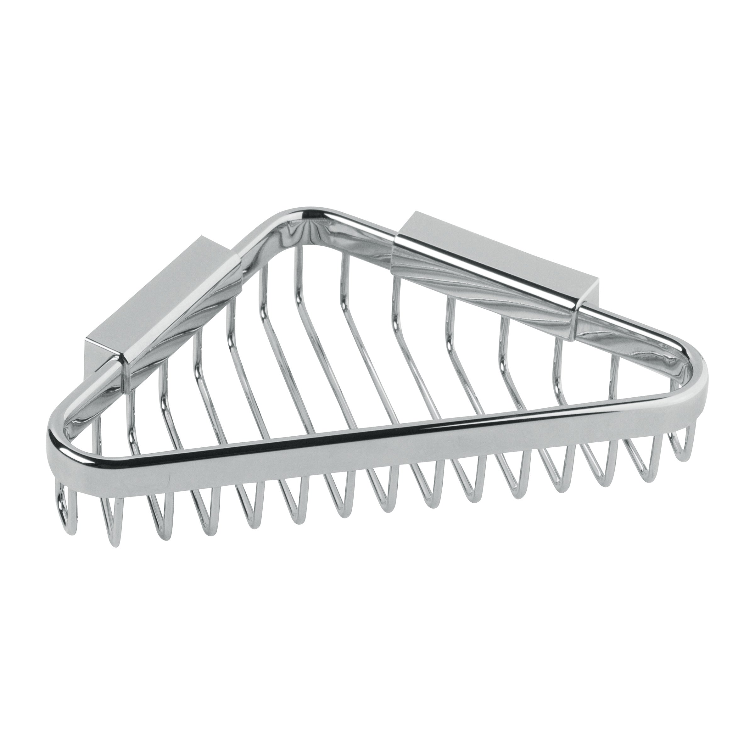 polished chrome corner basket