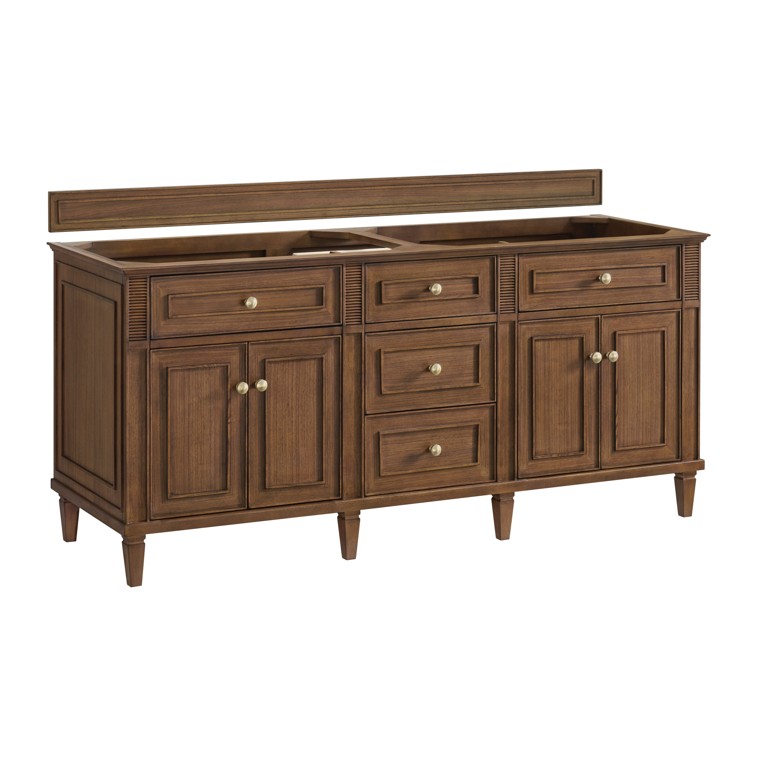 James Martin Vanities Lorelai 72"Double Vanity - Mid-Century Walnut
