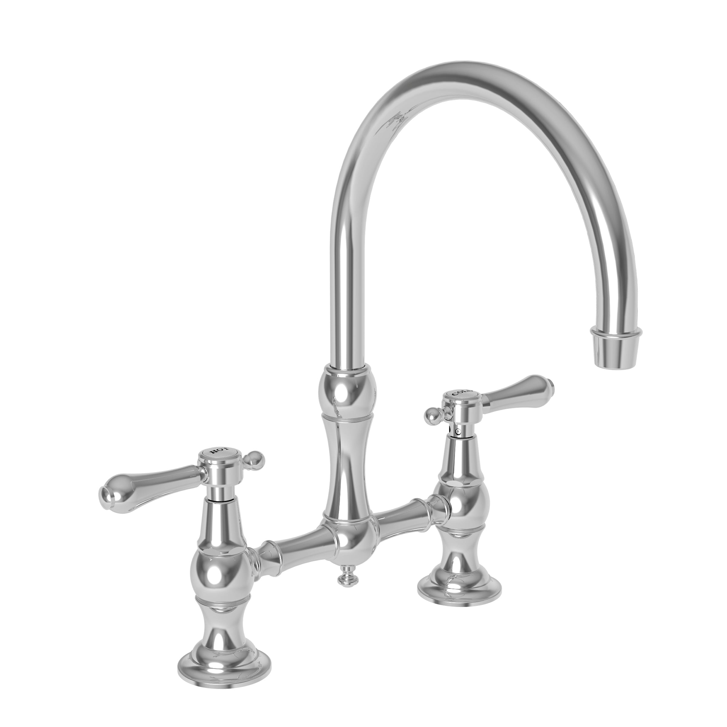 polished chrome bridge faucet