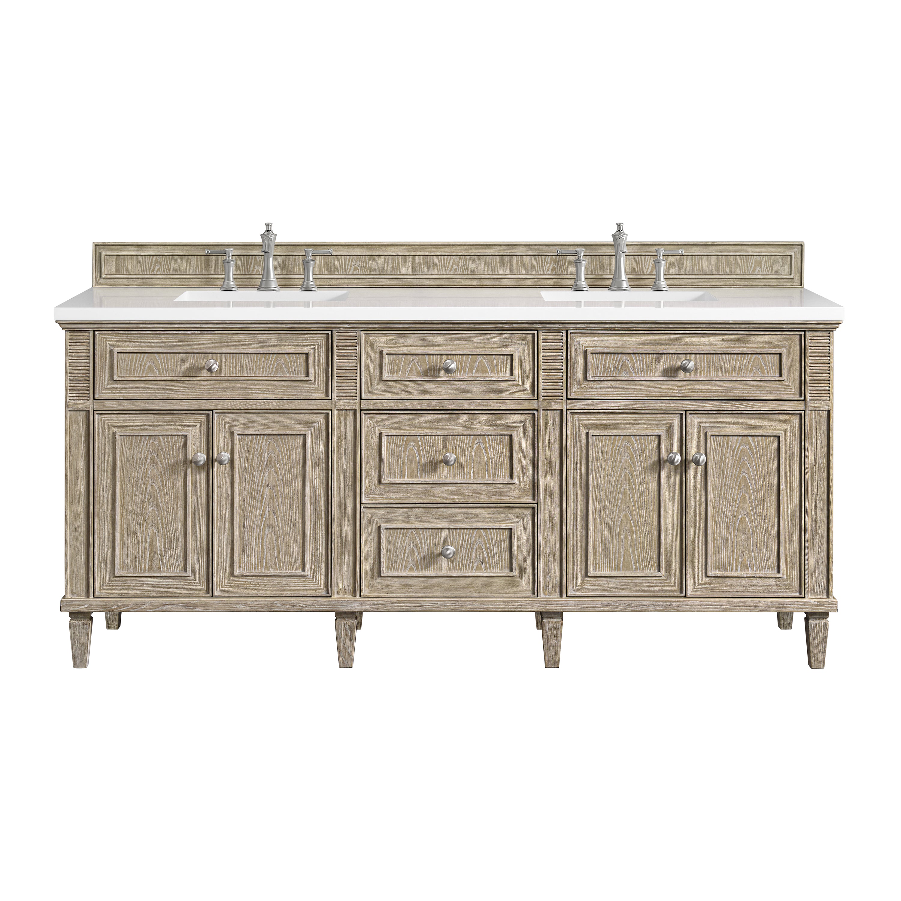 James Martin Vanities Lorelai 72" Double Vanity - Whitewashed Oak