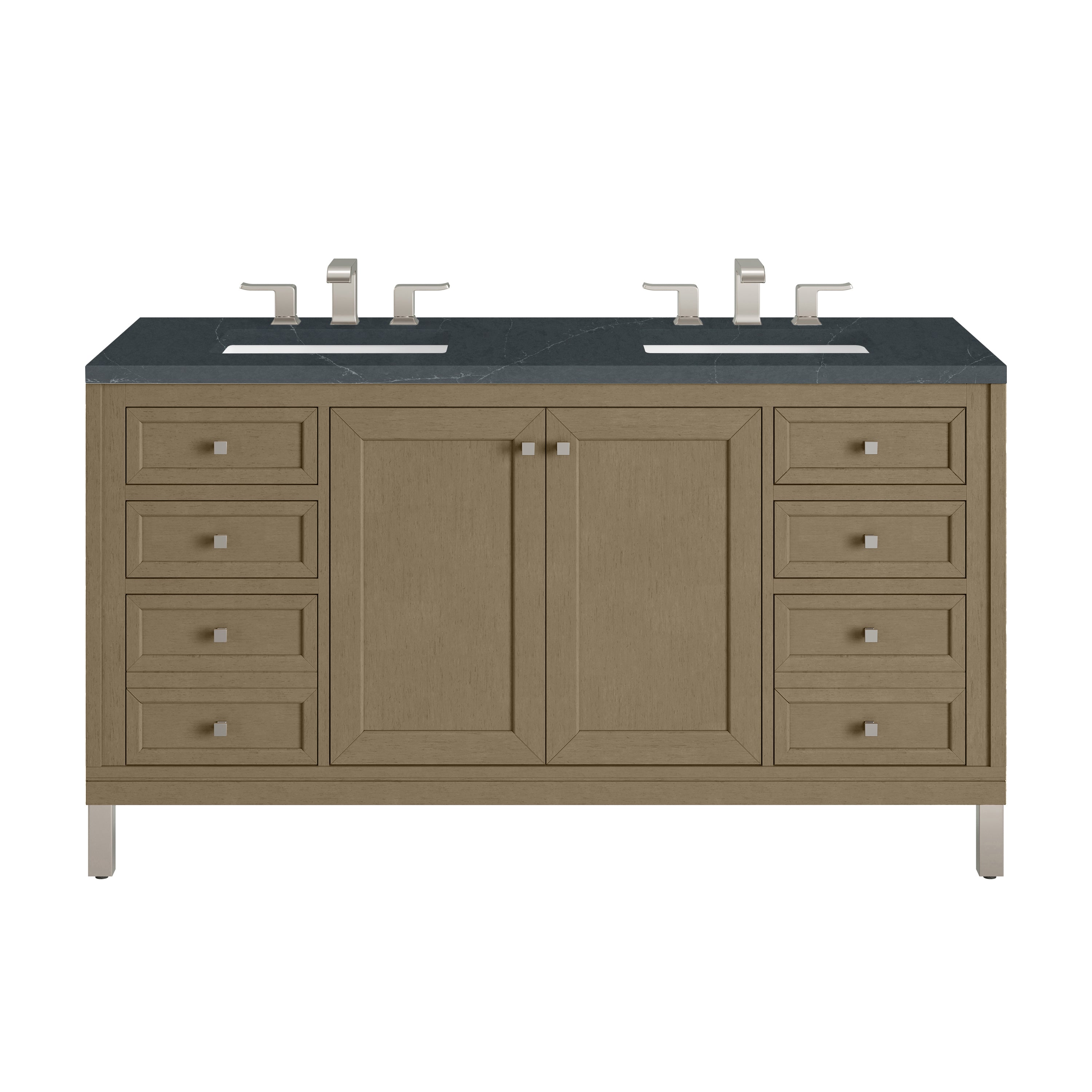James Martin Vanities Chicago 60" Double Vanity - Walnut Whisper