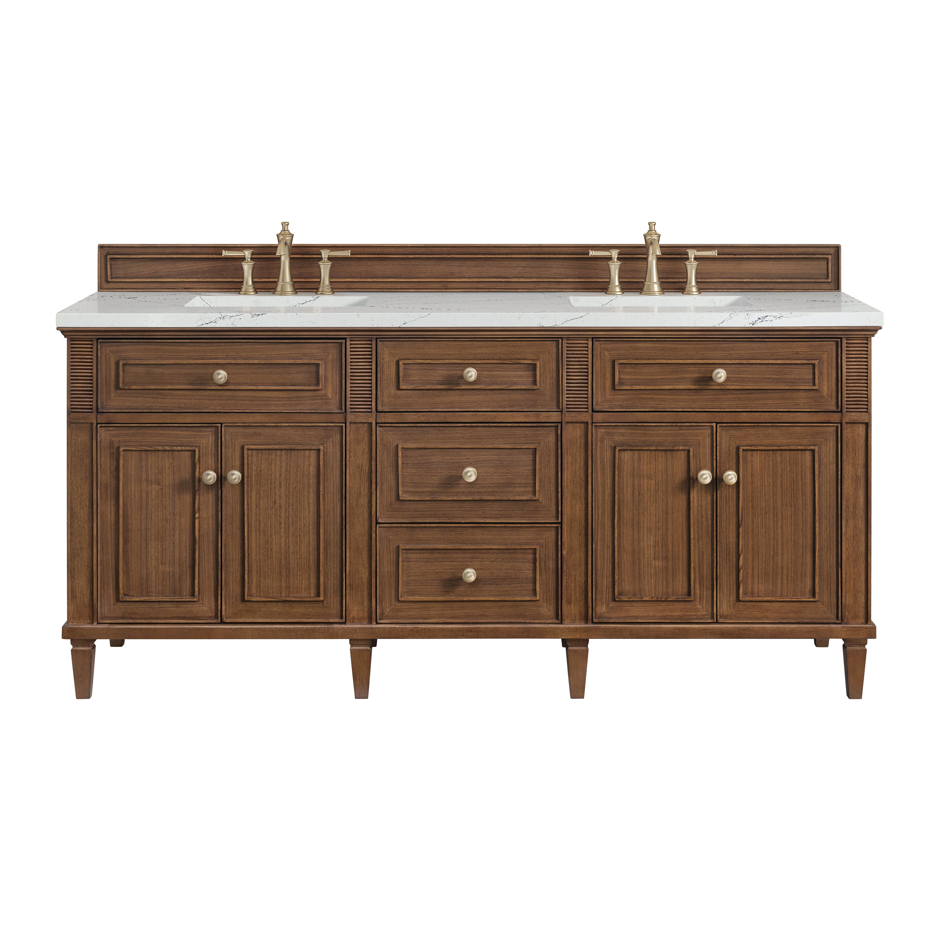 James Martin Vanities Lorelai 72"Double Vanity - Mid-Century Walnut