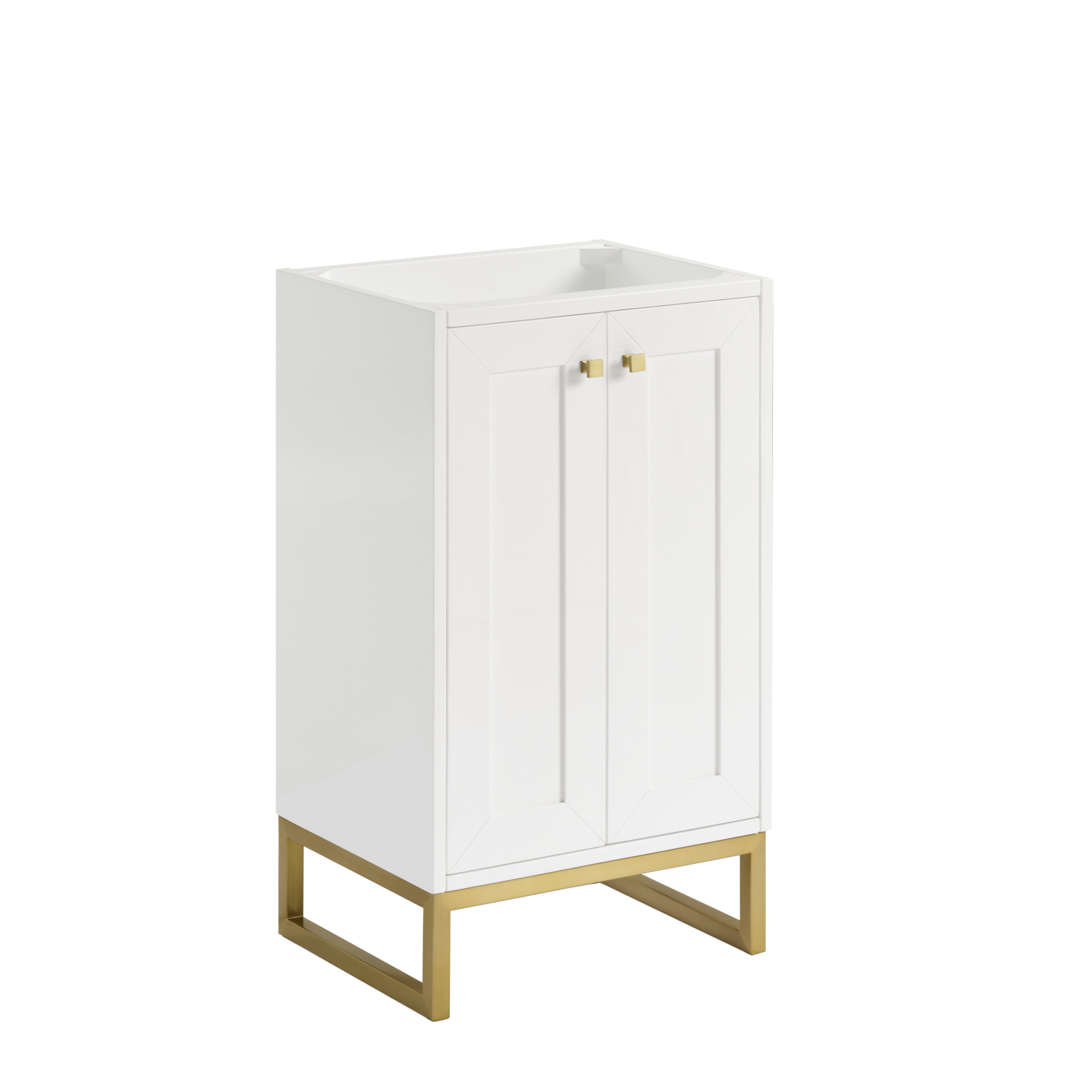 glossy white vanity