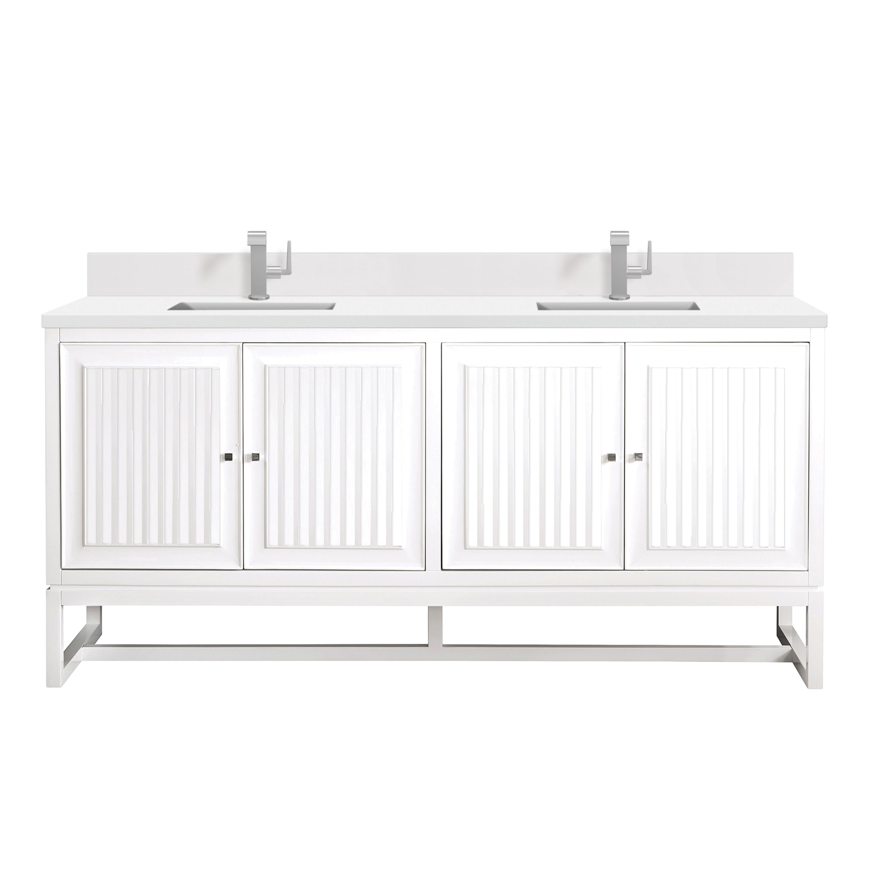 James Martin Vanities Athens 72" Double Vanity - Glossy White