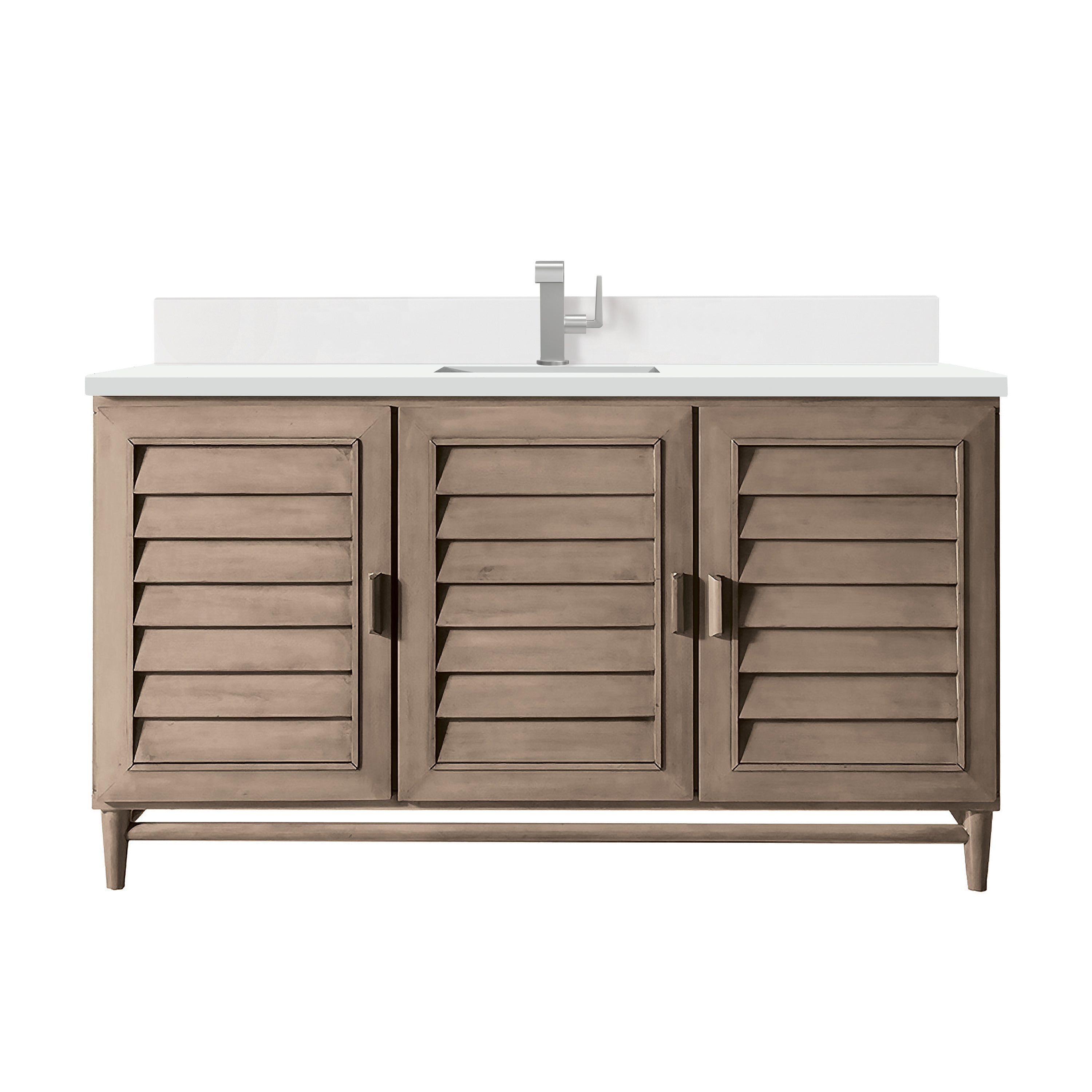 James Martin Vanities Portland 60" Single Vanity Whitewashed Walnut