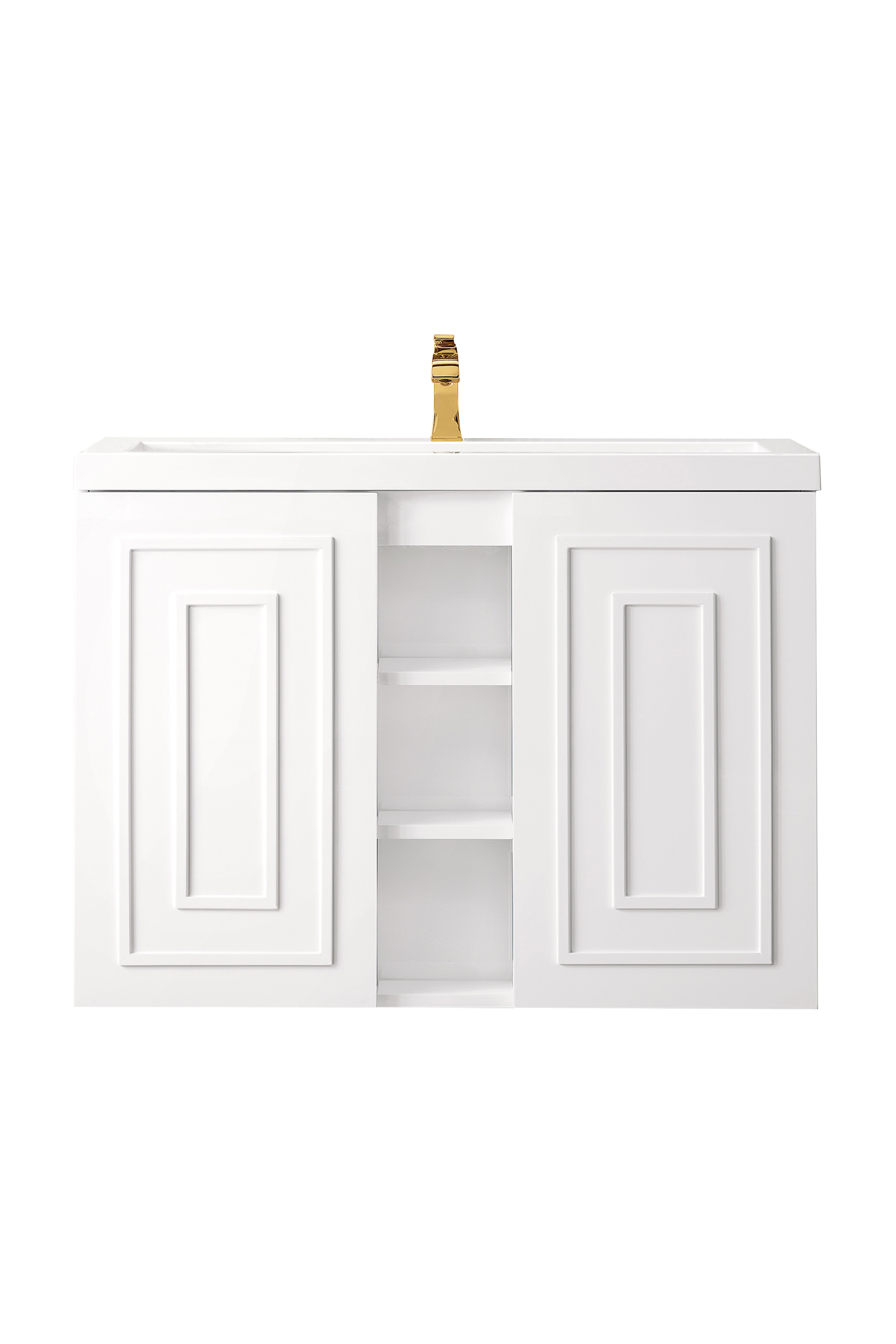 James Martin Vanities Alicante 39.5" Single Vanity With White Glossy Composite Stone Top