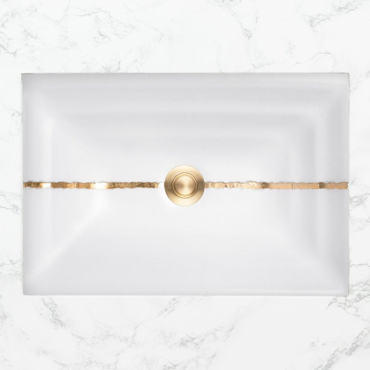 Linkasink Artisan Glass with Metal Leaf Accent Undermount Sink