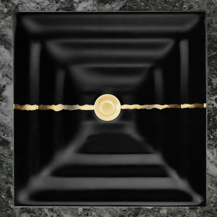Linkasink Artisan Glass with Metal Leaf Accent Undermount Sink