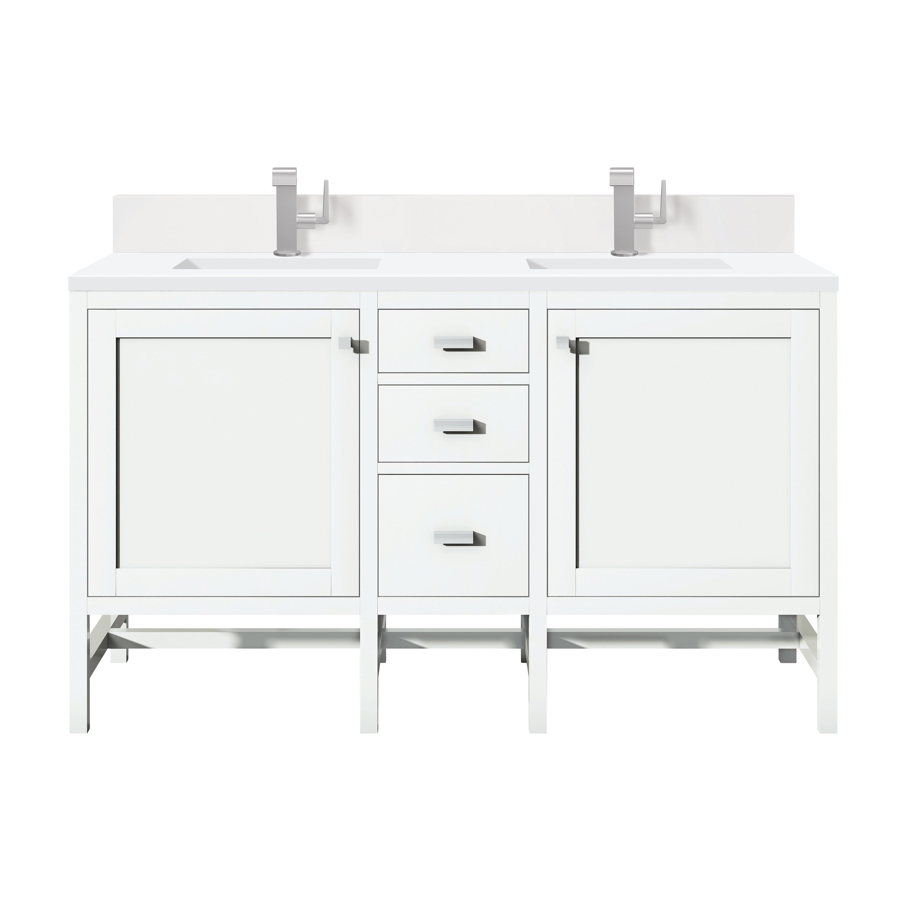 James Martin Vanities Addison 60" Double Vanity - Glossy White