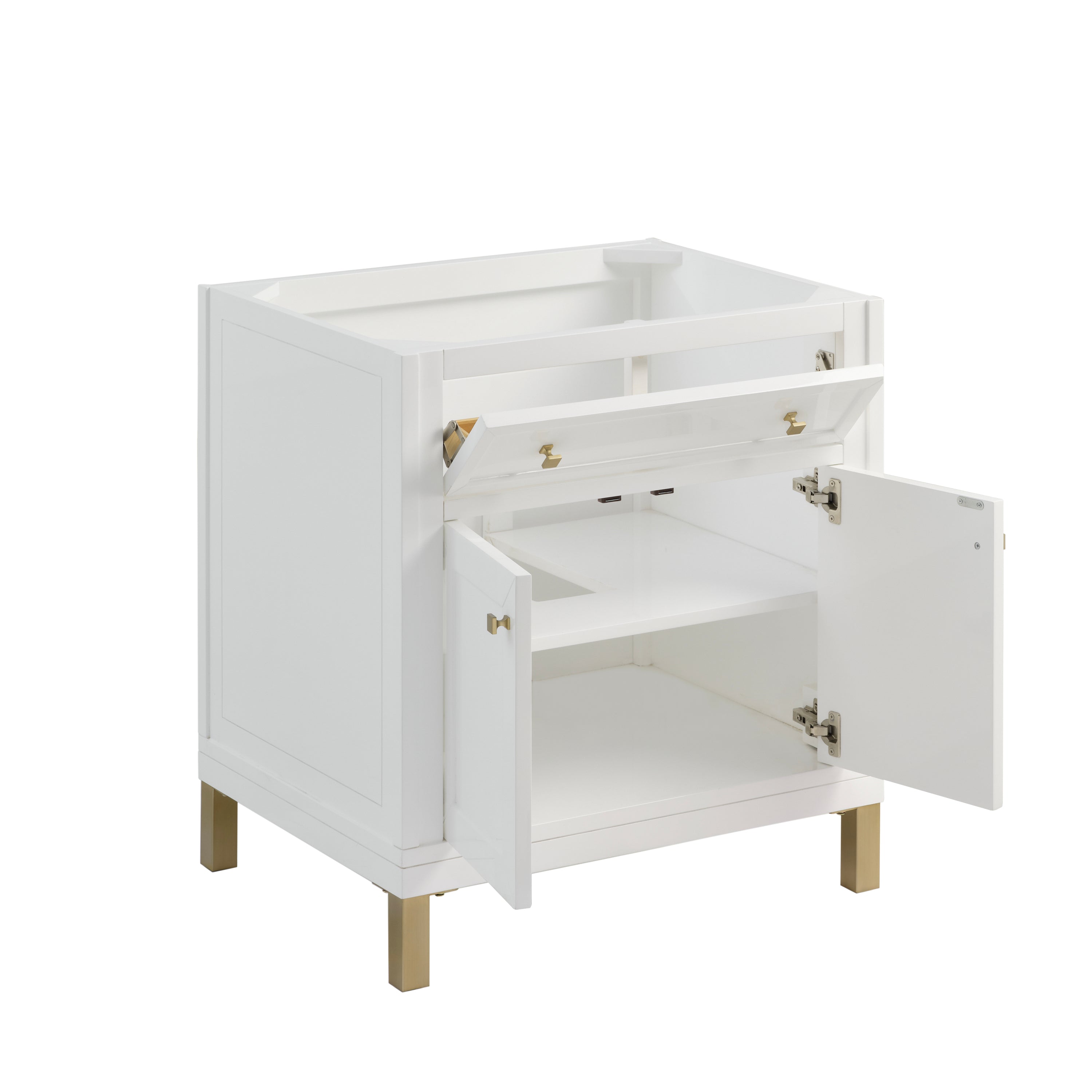 glossy white vanity