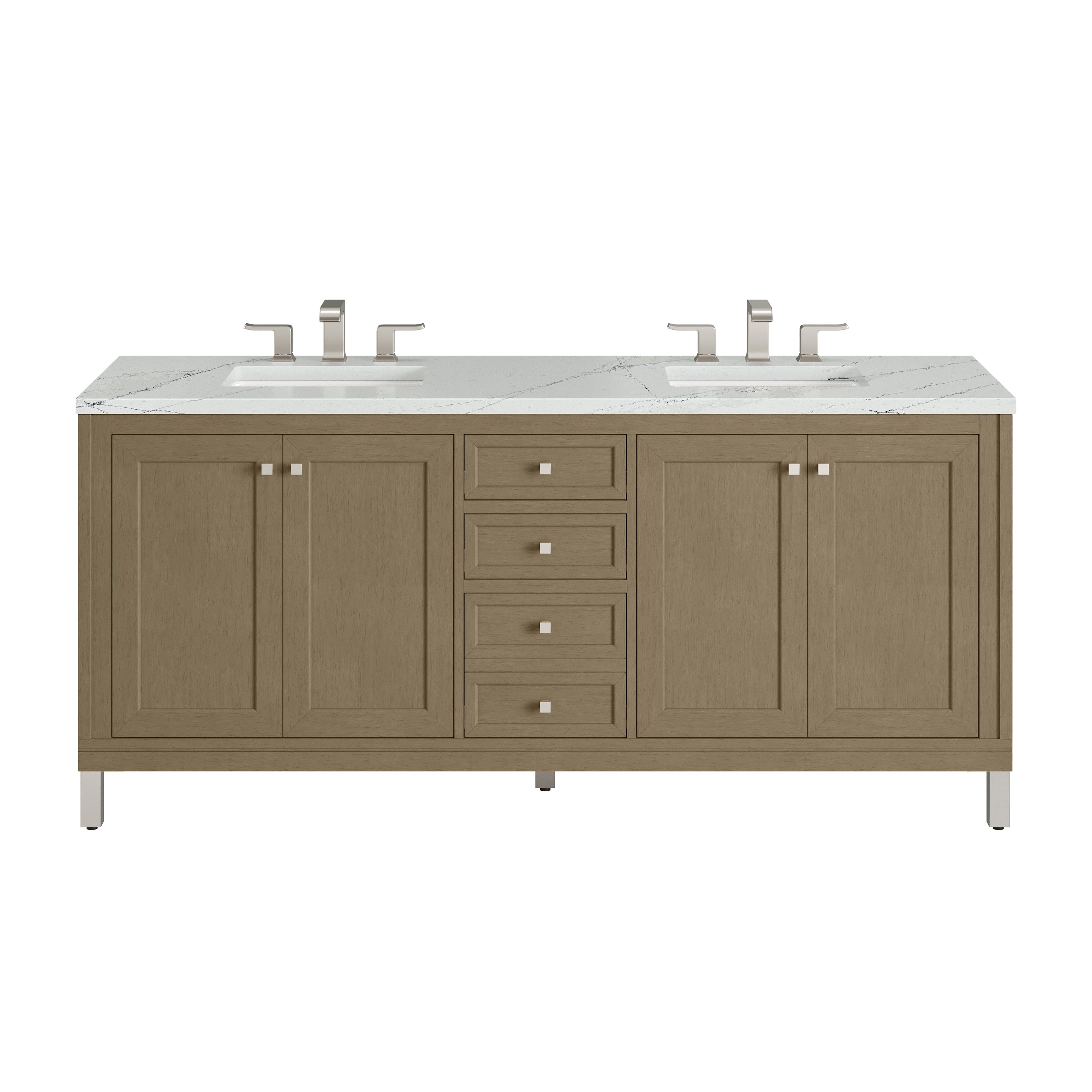 James Martin Vanities Chicago 72" Double Vanity - Walnut Whisper
