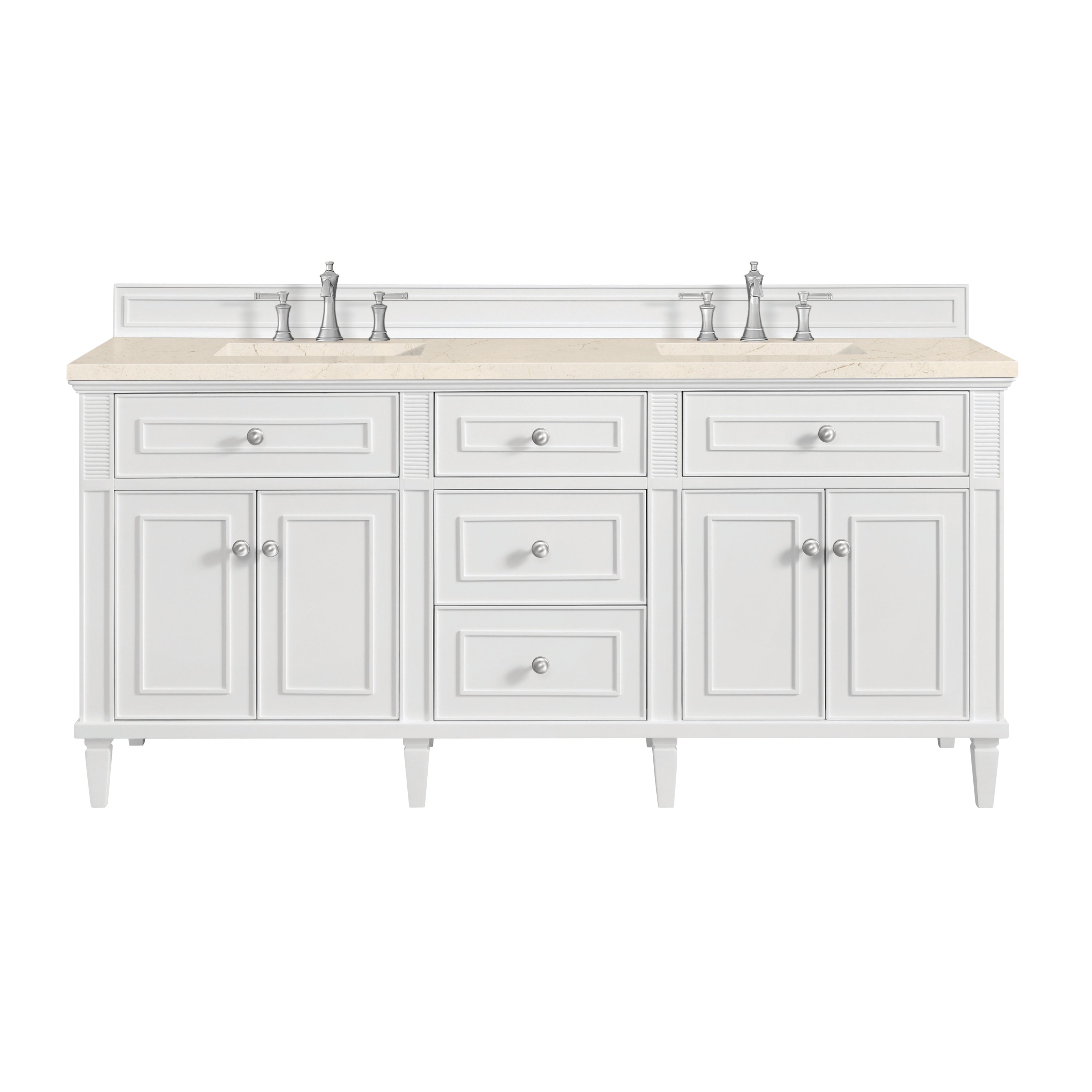 James Martin Vanities Lorelai 72" Double Vanity - Bright White