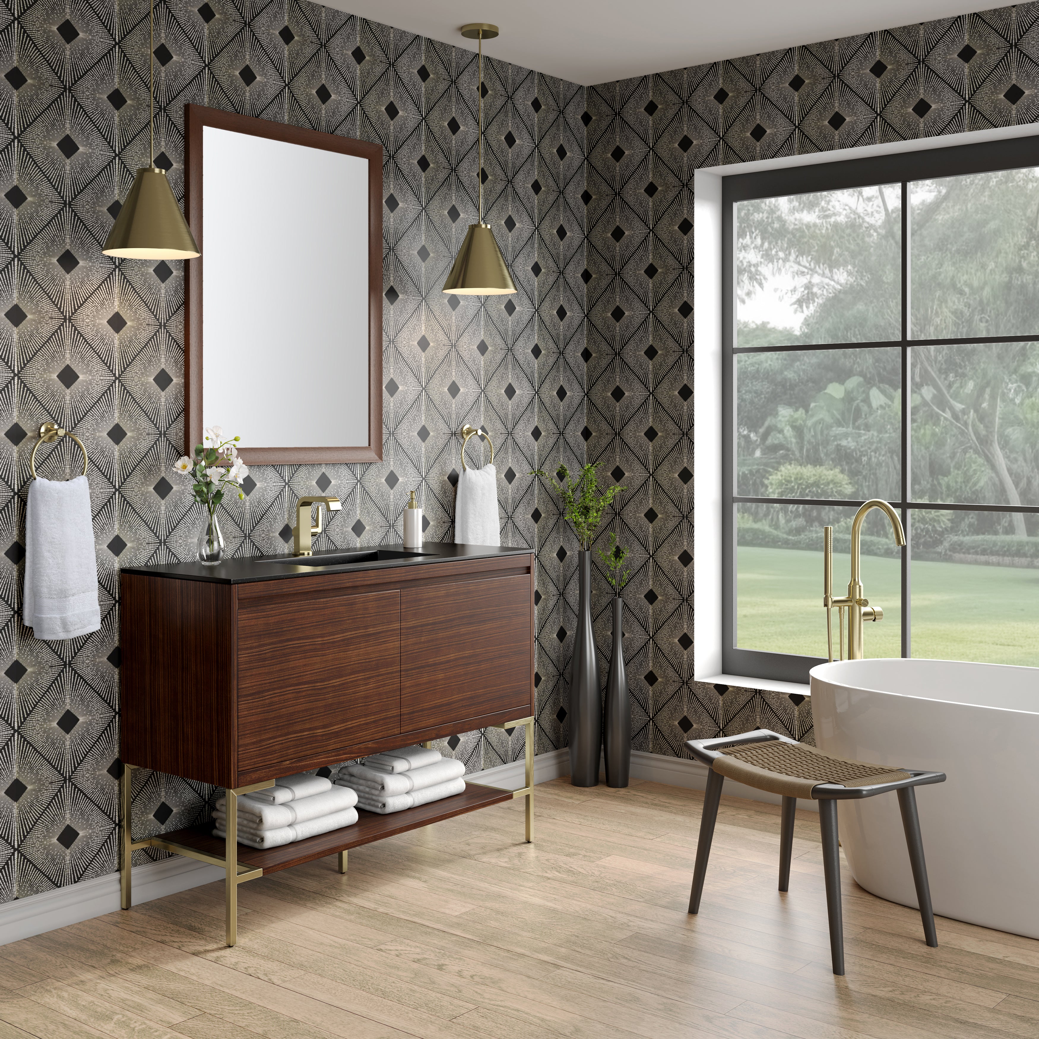 charcoal black composite stone top vanity
