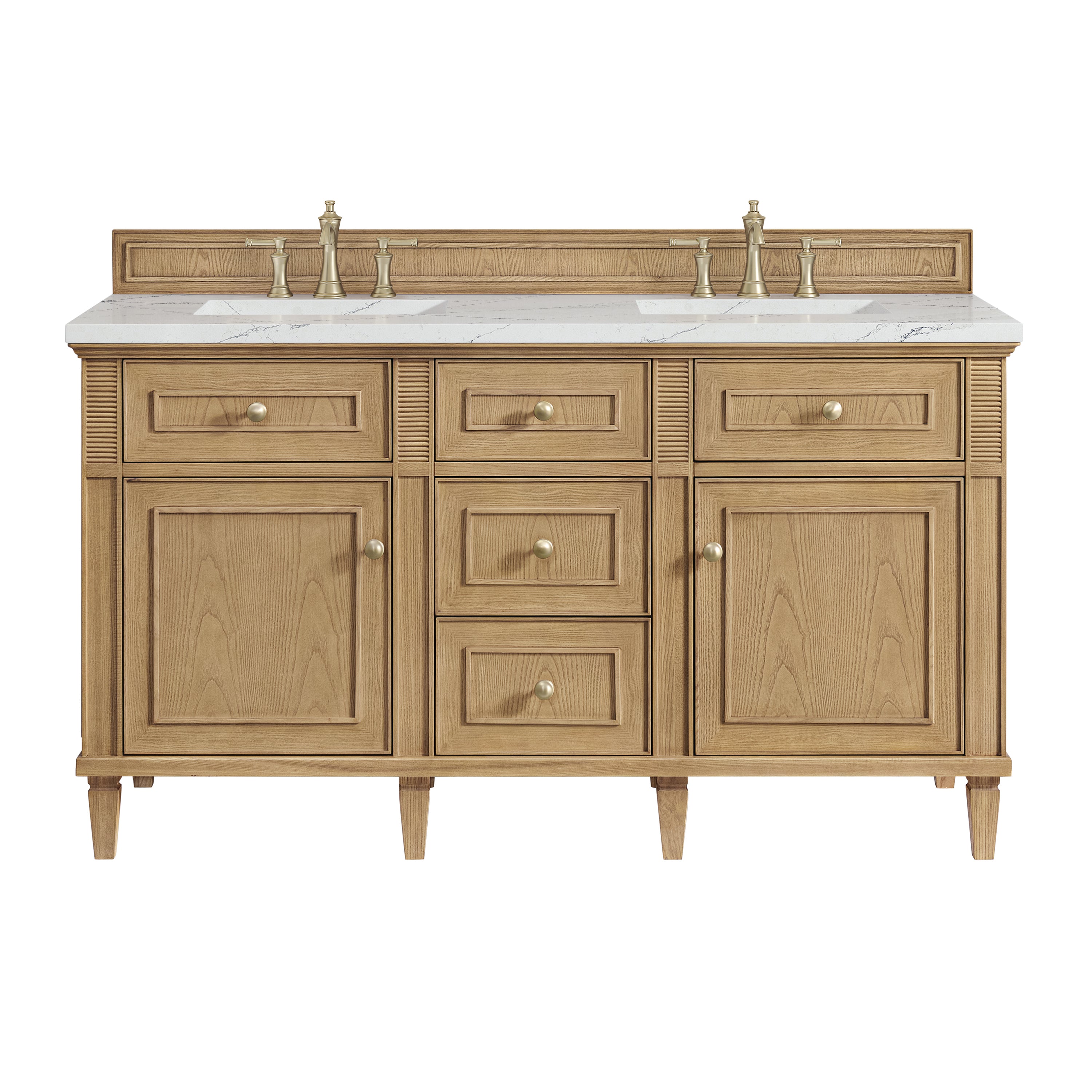 James Martin Vanities Lorelai 60" Double Vanity - Light Natural Oak