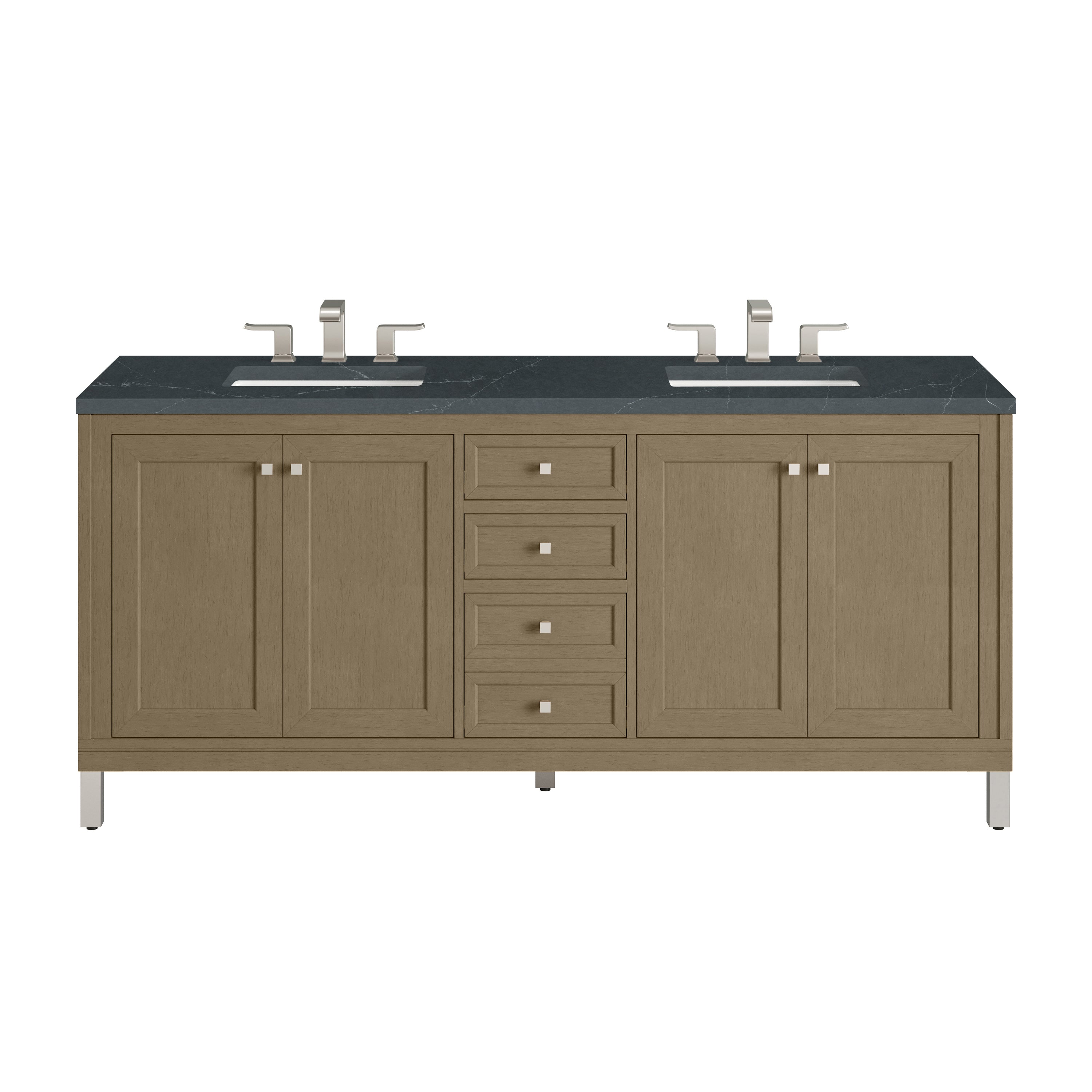 James Martin Vanities Chicago 72" Double Vanity - Walnut Whisper