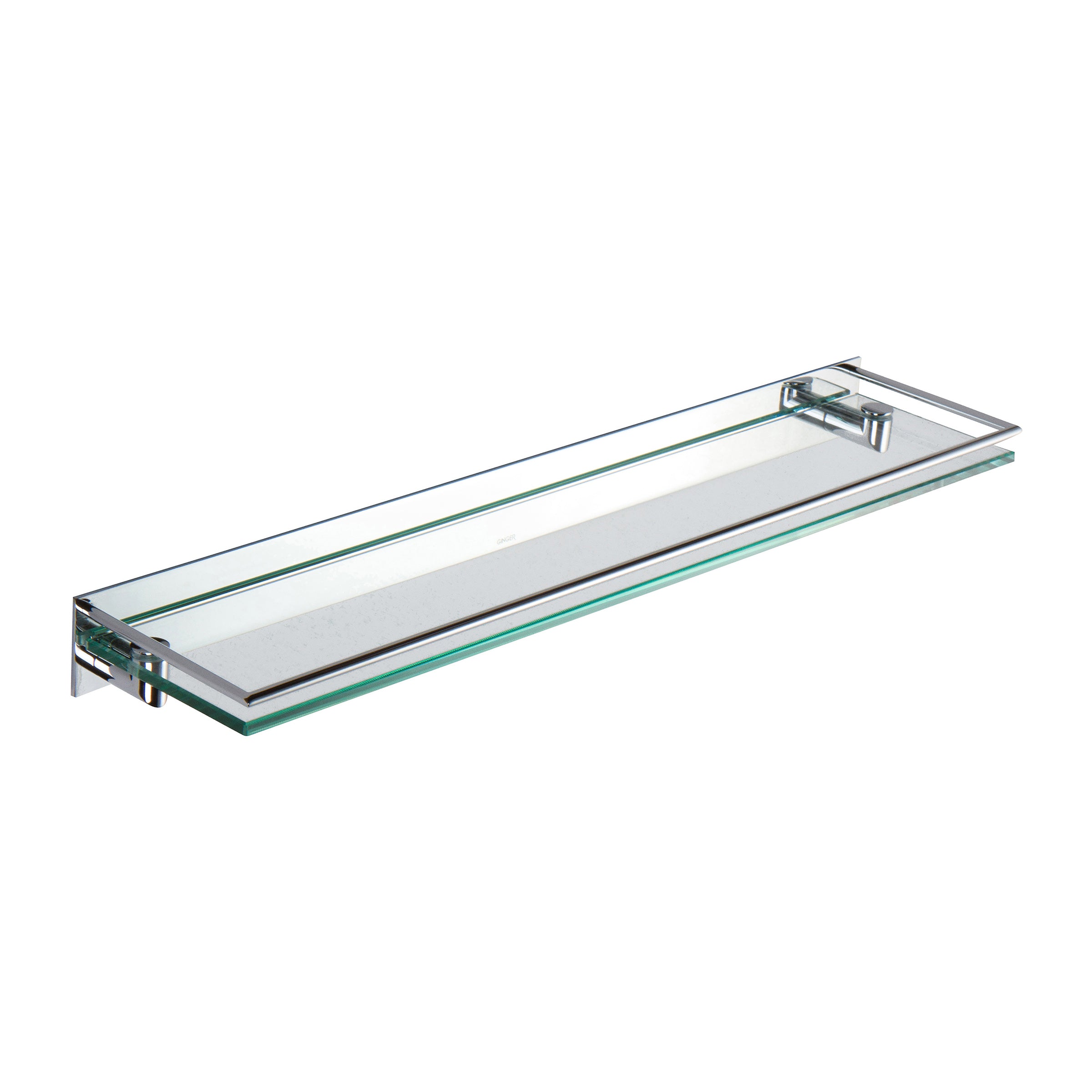 polished chrome shelf