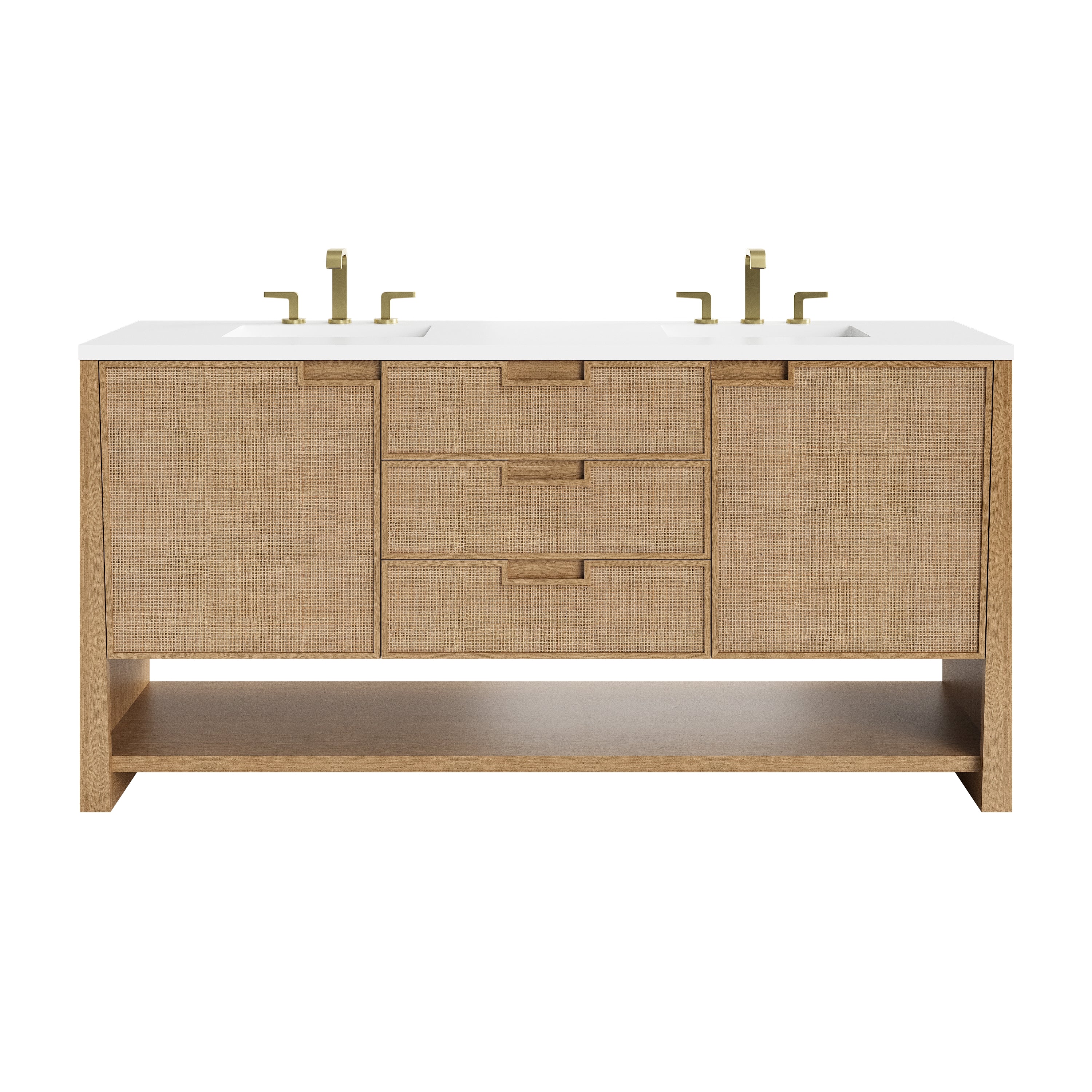 James Martin Vanities Solene 72" Double Vanity - Seaside Oak