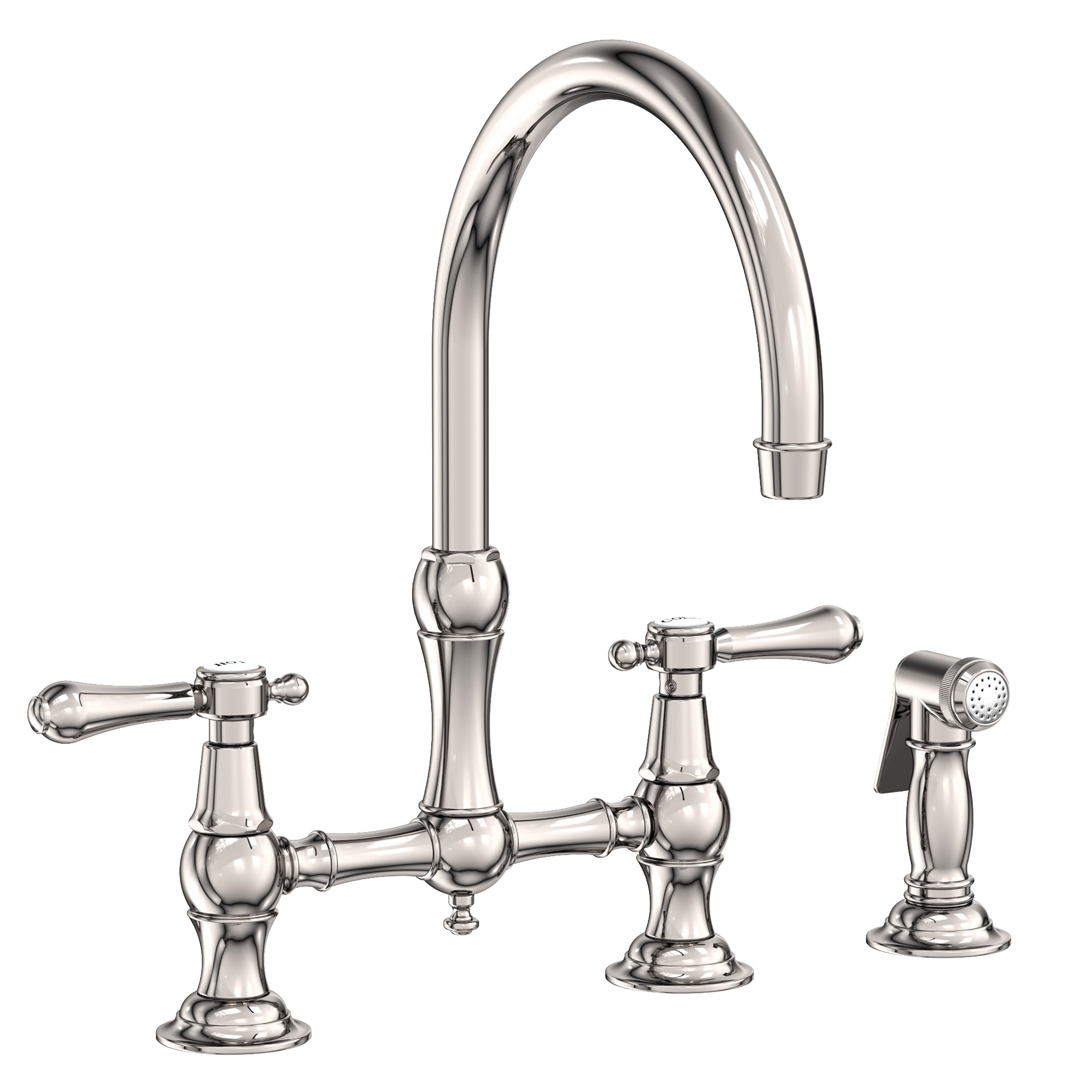 Newport Brass Chesterfield Kitchen Bridge Faucet with Side Spray