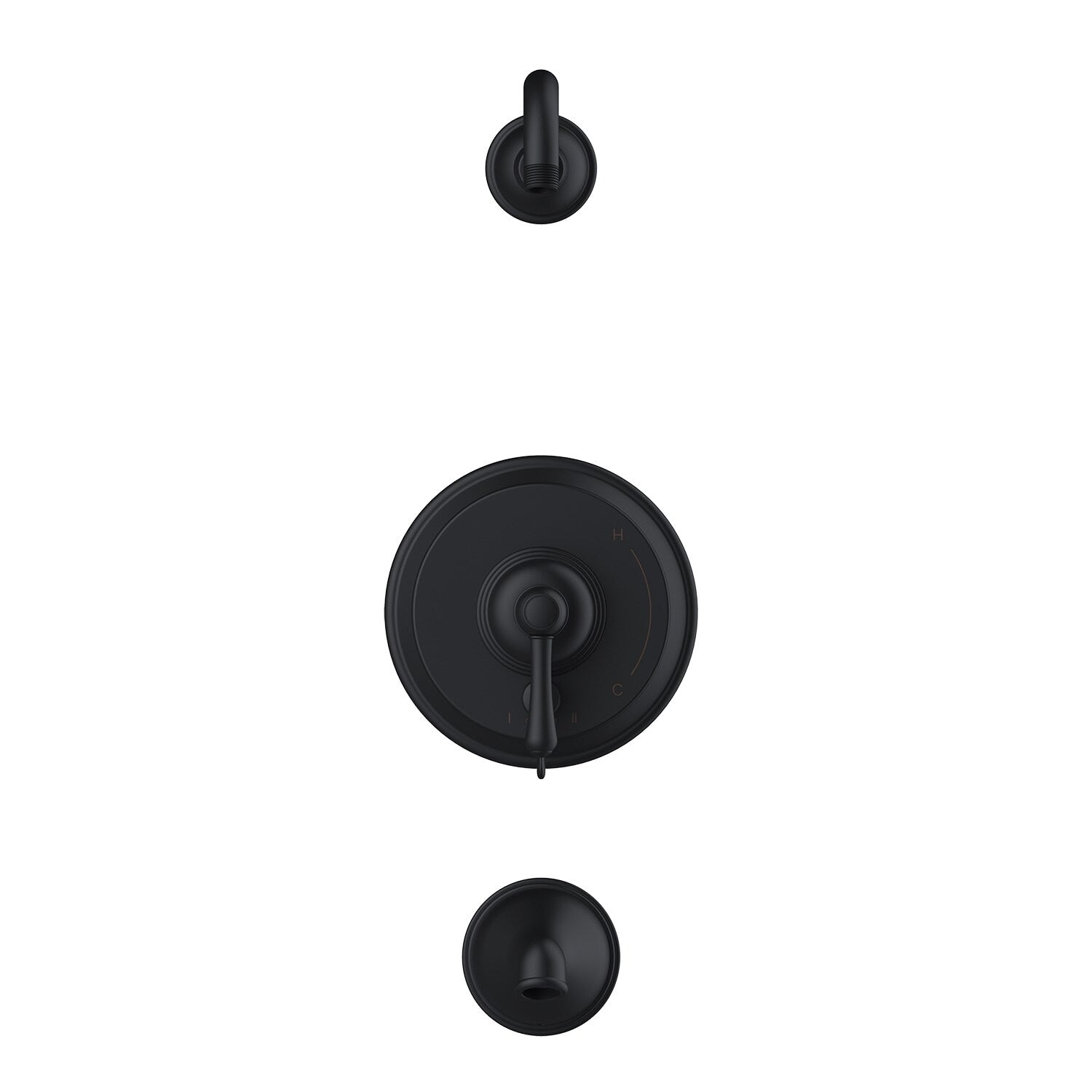Danze by Gerber Opulence 1H Tub and Shower Trim Kit and Treysta Cartridge w/ Diverter on Valve Less Showerhead
