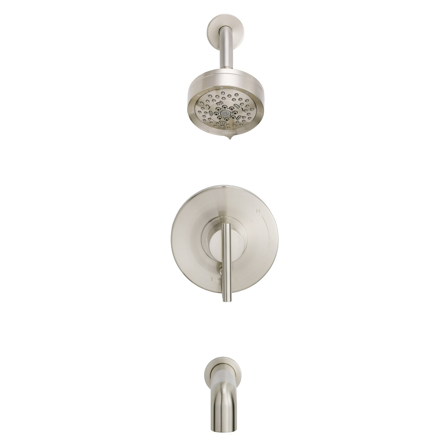 Danze by Gerber Parma 1H Tub and Shower Trim Kit and Treysta Cartridge w/ Diverter on Valve and 5 Function Showerhead 1.75gpm