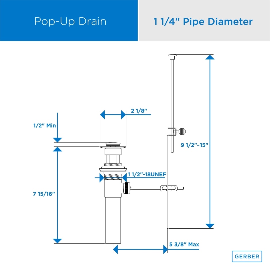 drain assembly dimension