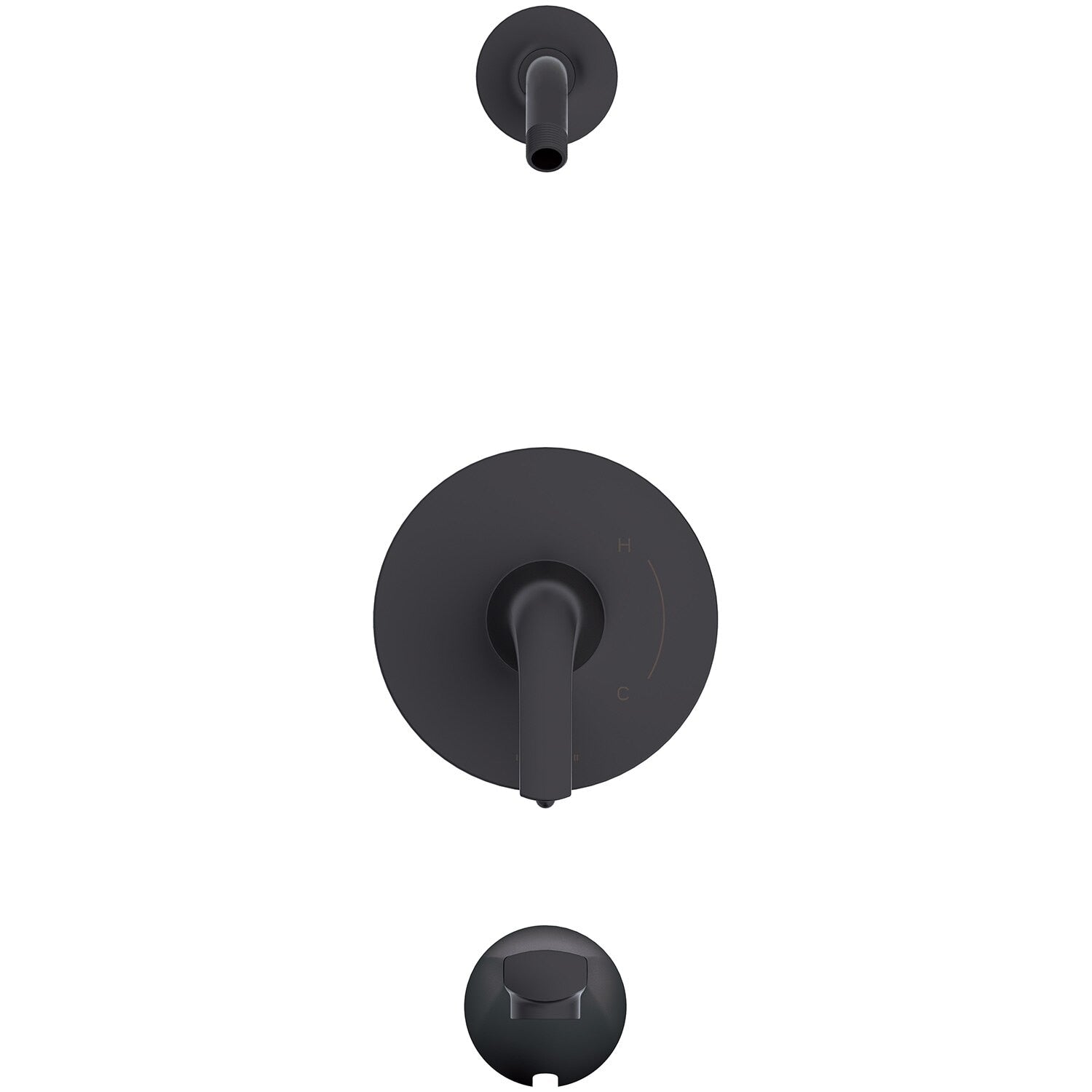 Danze by Gerber Lemora 1H Tub and Shower Trim Kit and Treysta Cartridge with Diverter on Valve Less Showerhead