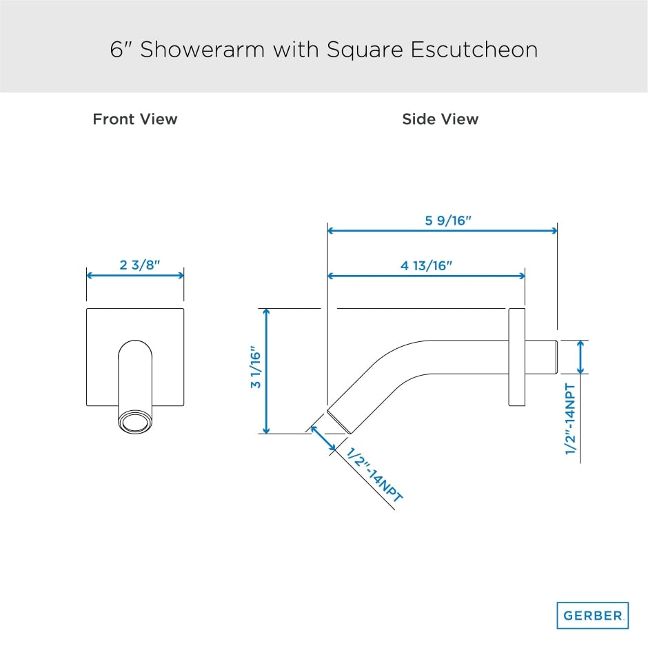 showerarm dimension