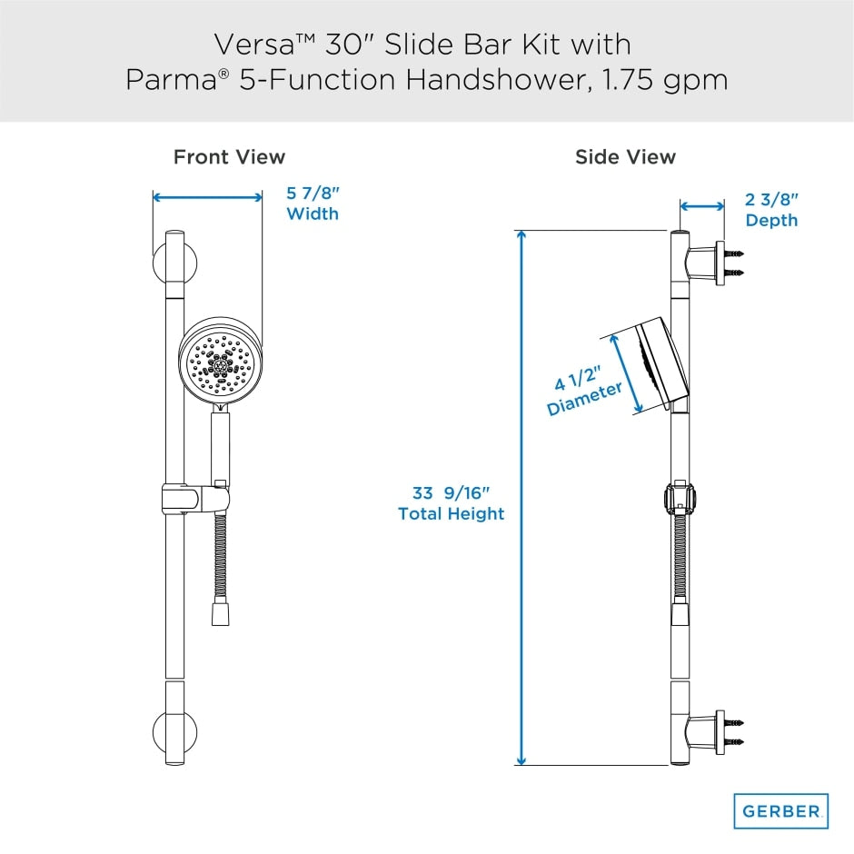 slide bar assembly dimension