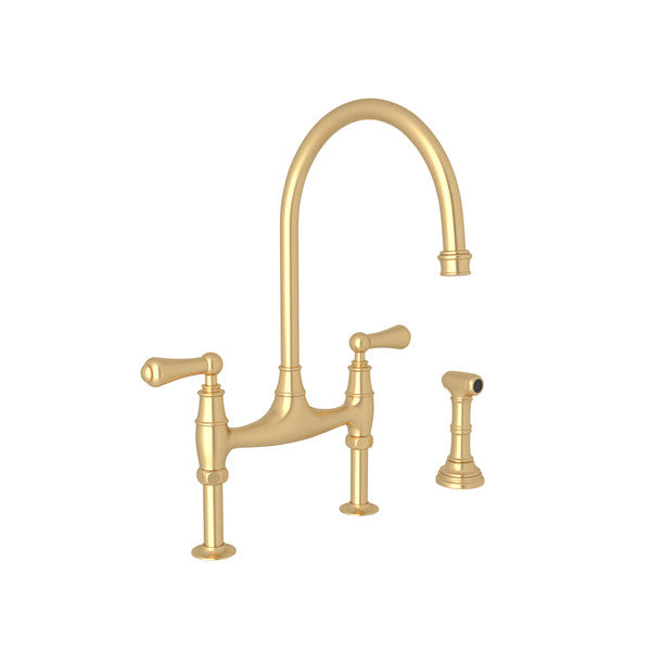 Rohl Georgian Era Bridge Kitchen Faucet with Side Spray