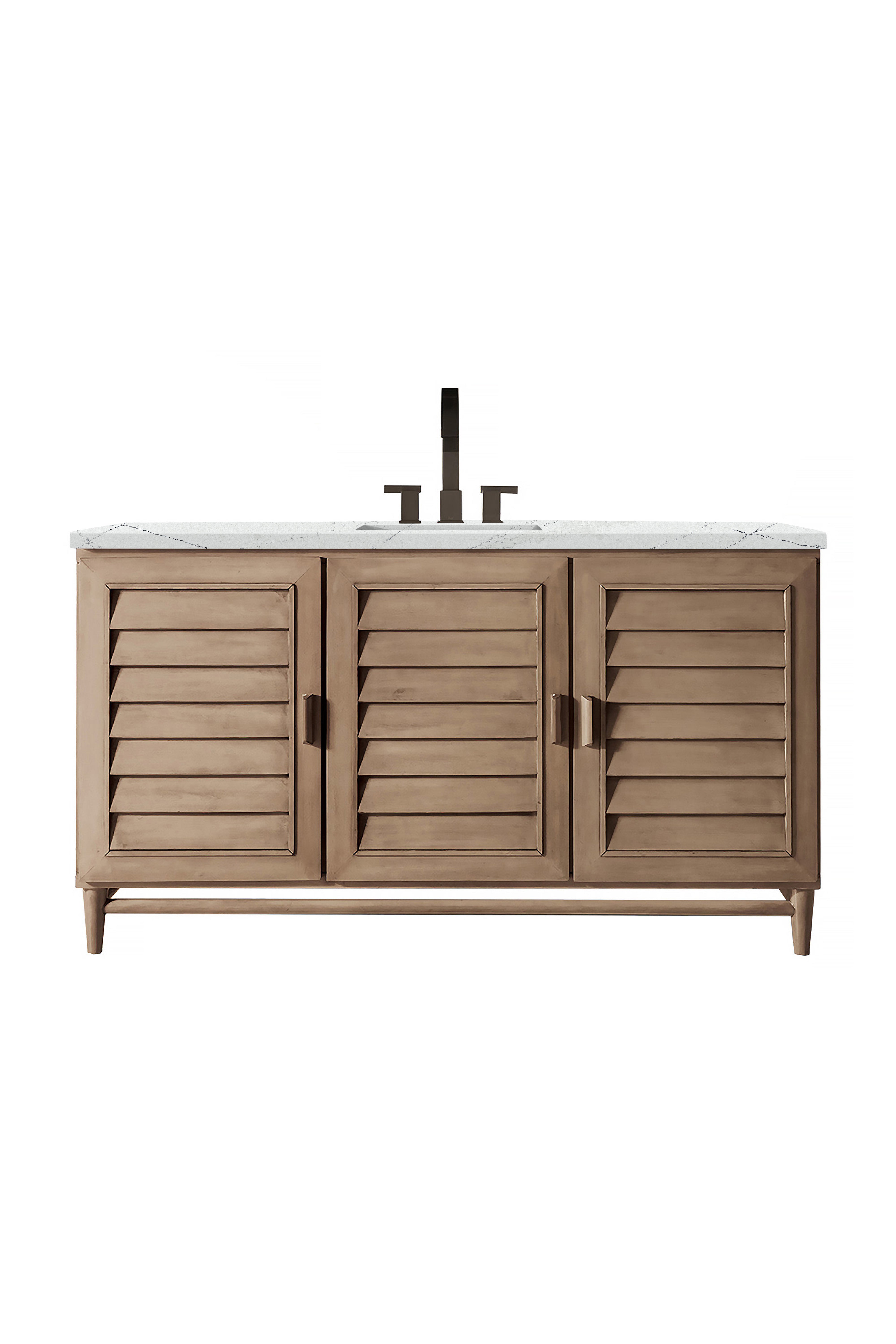 James Martin Vanities Portland 60" Single Vanity Whitewashed Walnut
