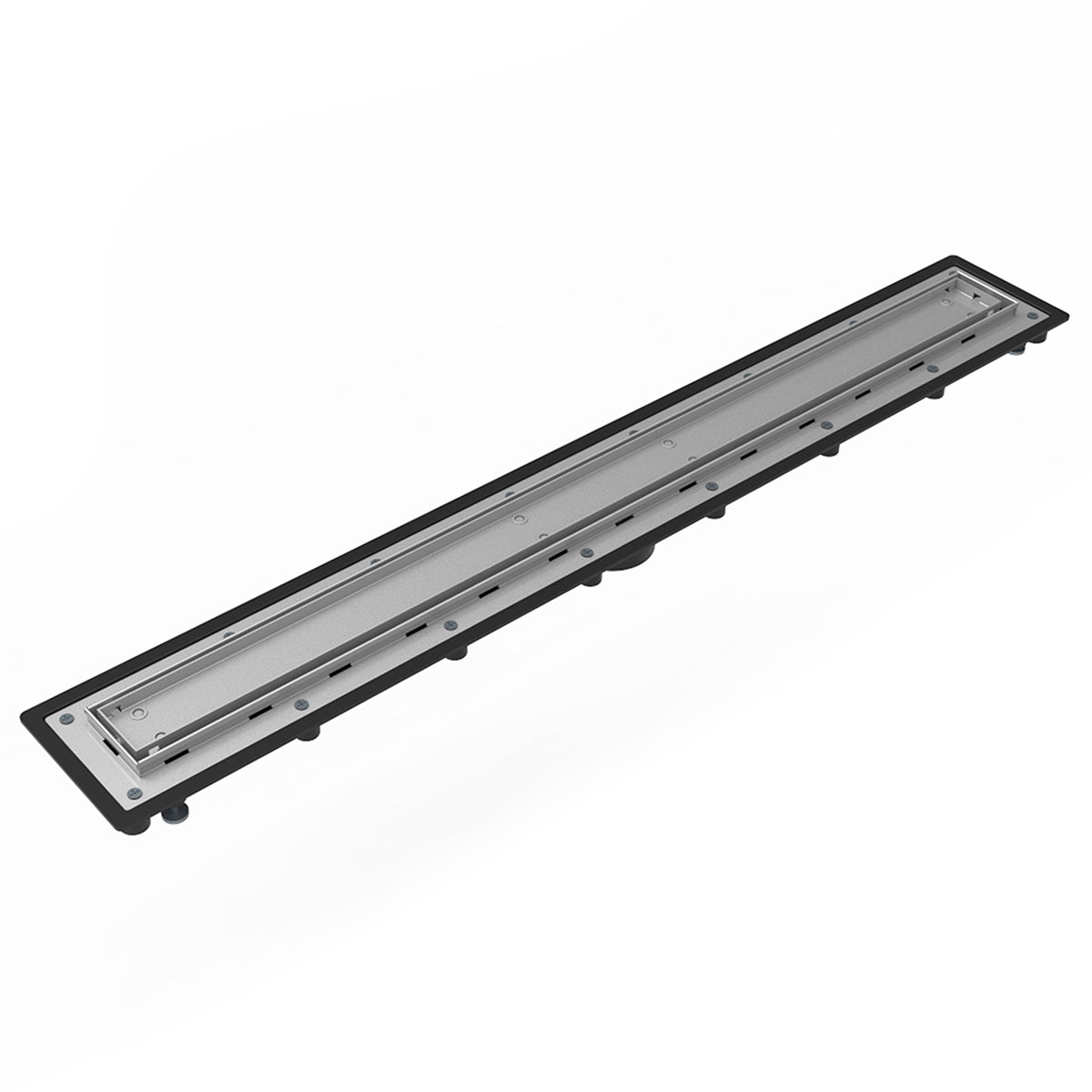 satin stainless linear drain kit