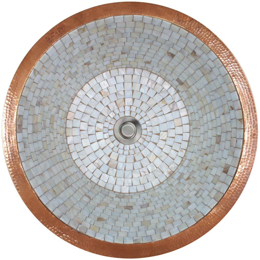 Linkasink Small Round Flat Bottom Mosaic Undermount or Drop-In Sink 16"