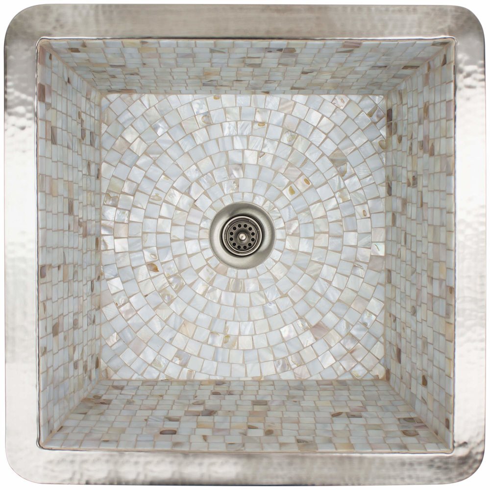 Linkasink Square Mosaics Sink Dark Bronze Undermount or Drop-In Sink 16"