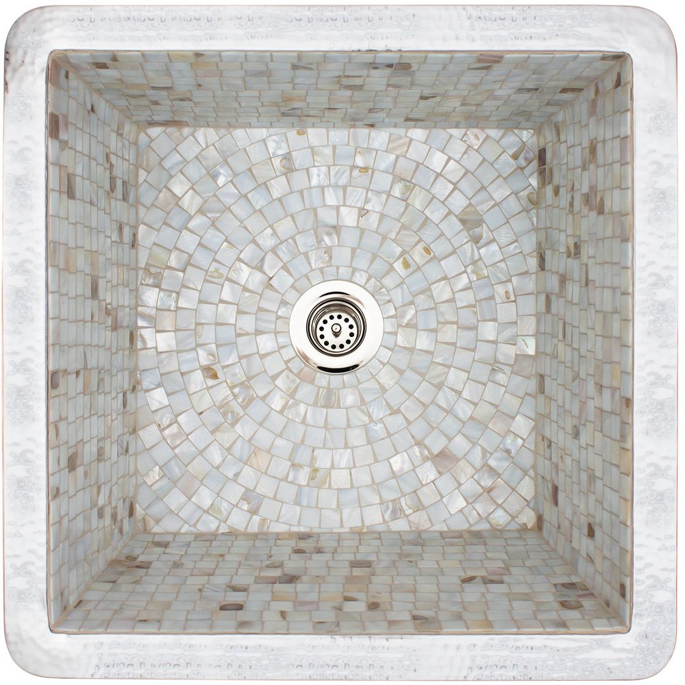 Linkasink Square Mosaics Sink Dark Bronze Undermount or Drop-In Sink 16"