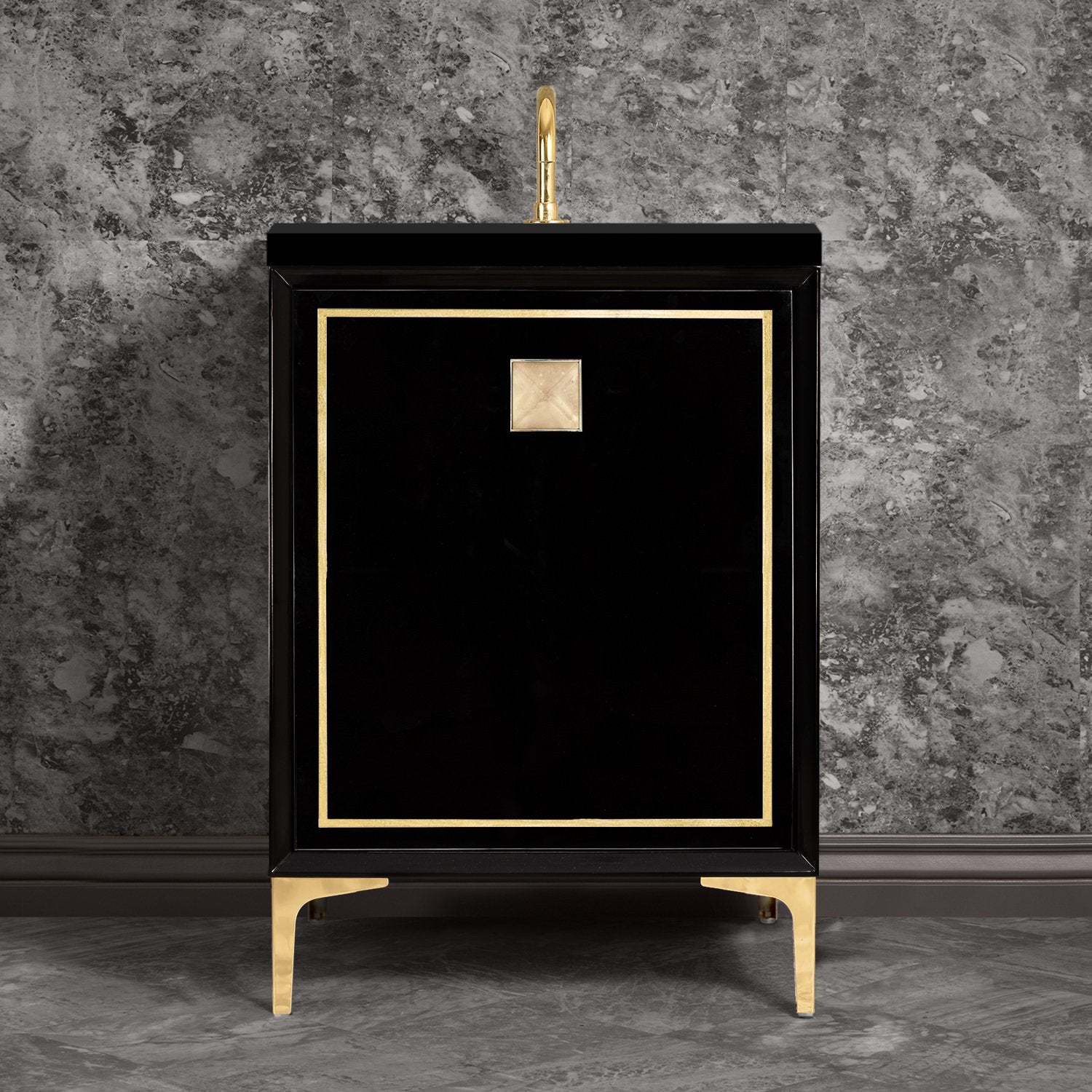 Linkasink Linea with 3" Artisan Glass Prism Hardware Vanity