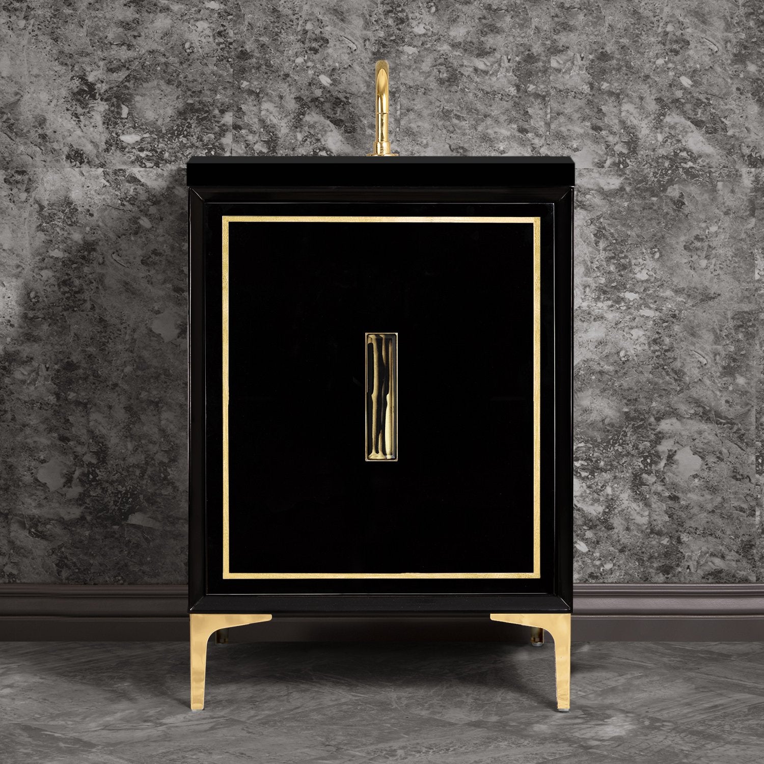 Linkasink Linea with 8" Artisan Tiger Glass Prism Hardware Vanity