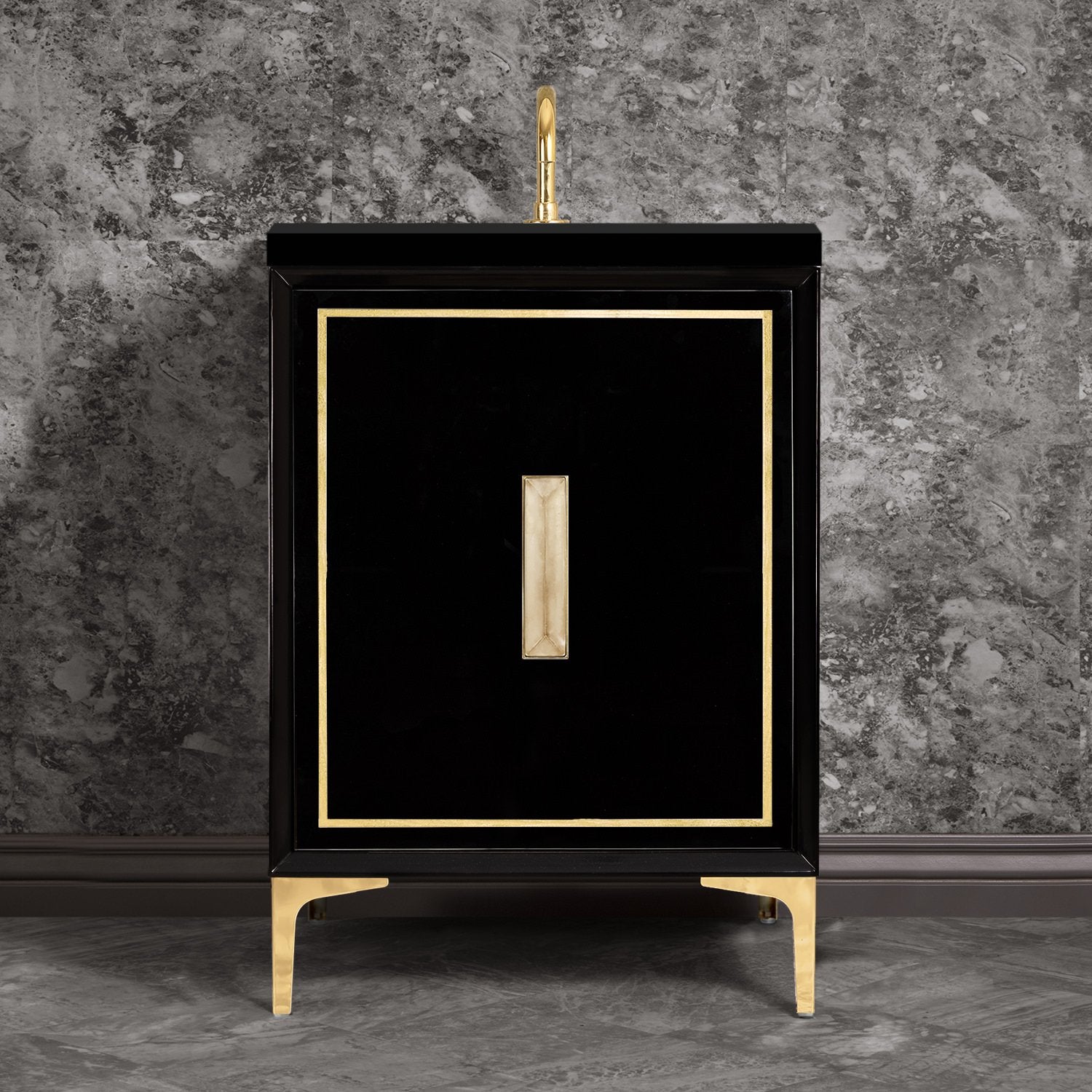 Linkasink Linea with 8" Artisan Glass Prism Hardware Vanity