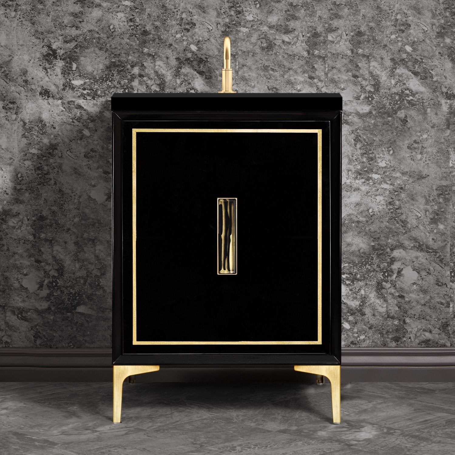 Linkasink Linea with 8" Artisan Tiger Glass Prism Hardware Vanity