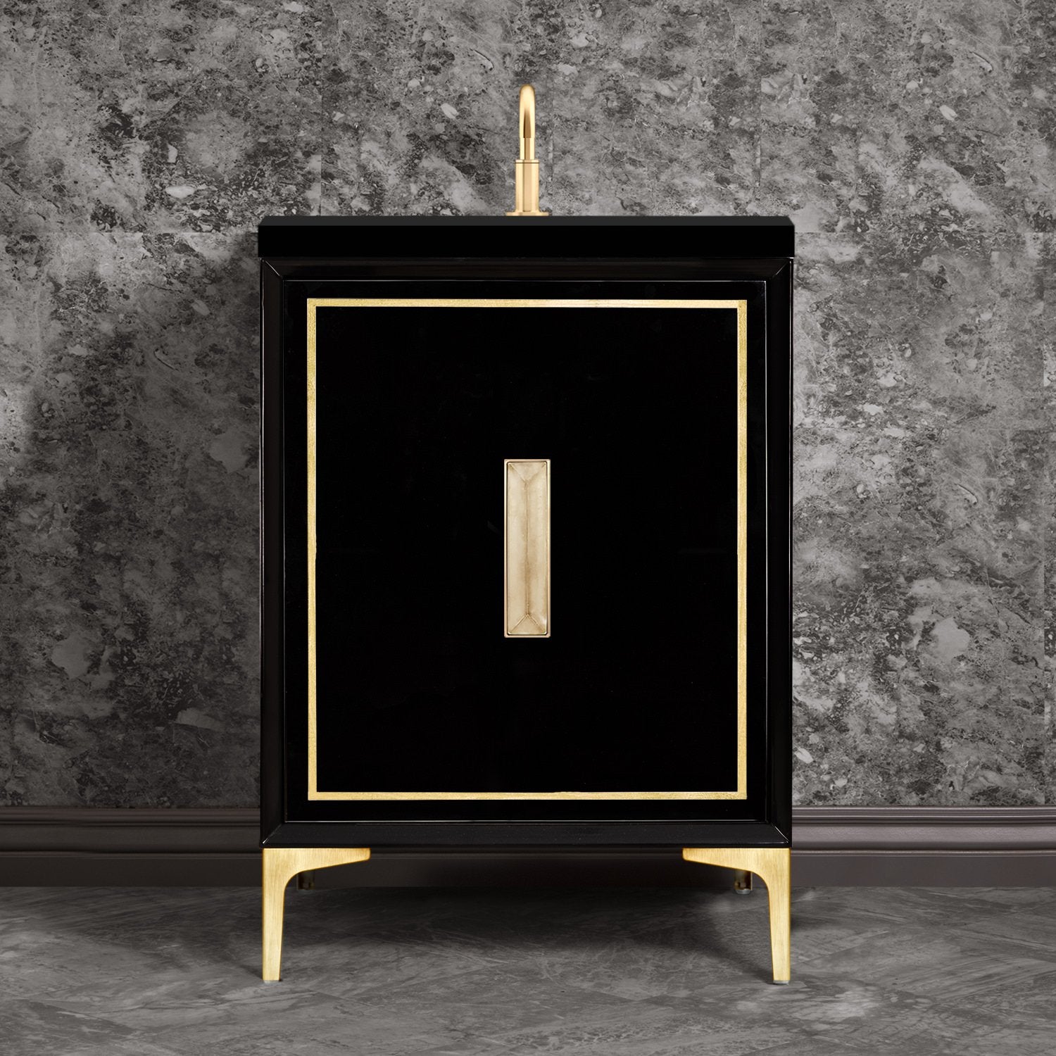 Linkasink Linea with 8" Artisan Glass Prism Hardware Vanity