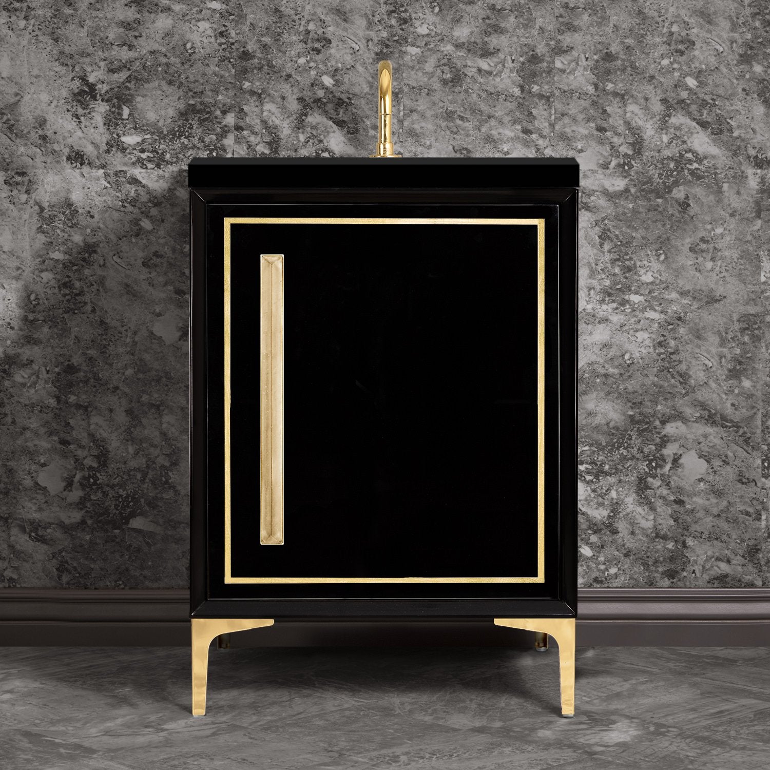 Linkasink Linea with 18" Artisan Glass Prism Hardware Vanity