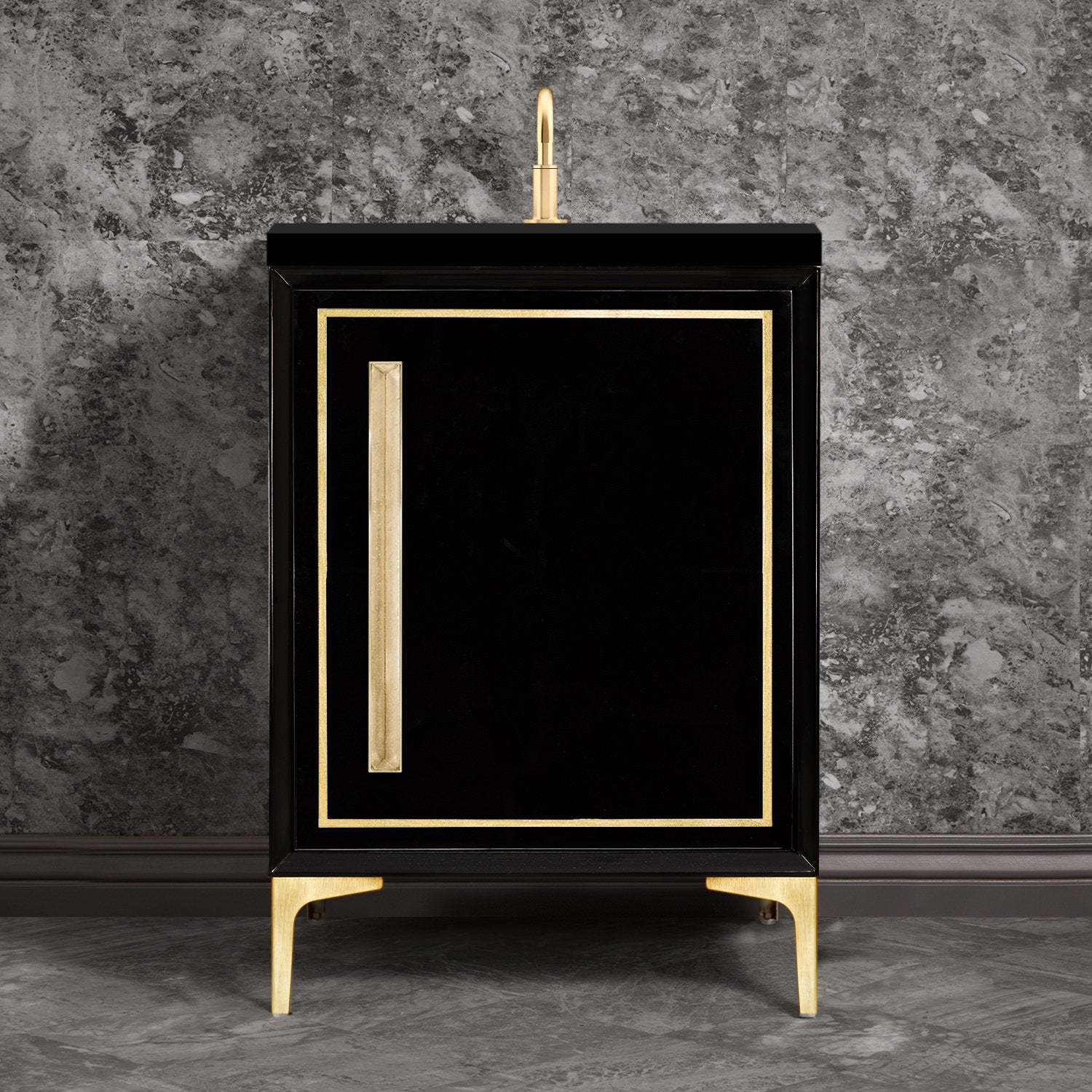 Linkasink Linea with 18" Artisan Glass Prism Hardware Vanity