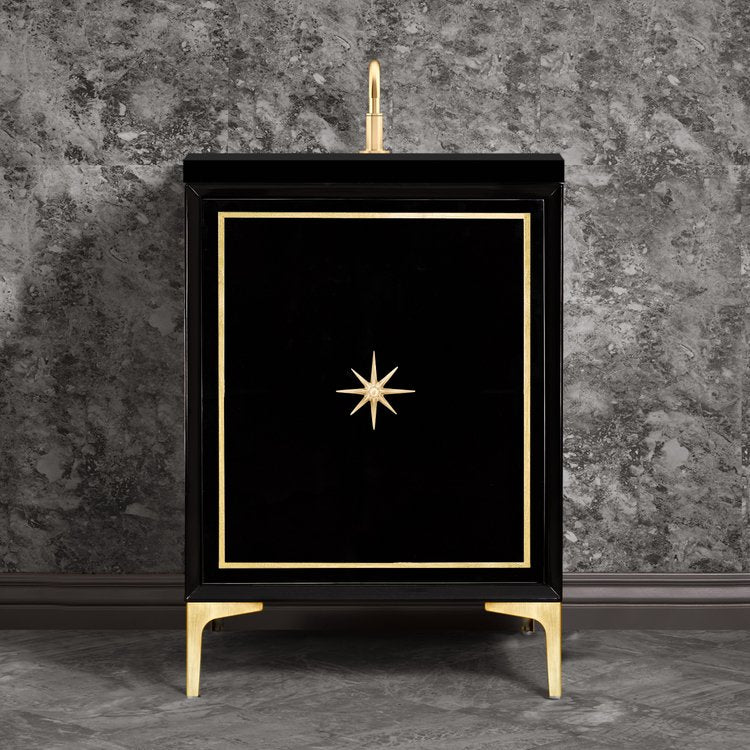 satin brass vanity