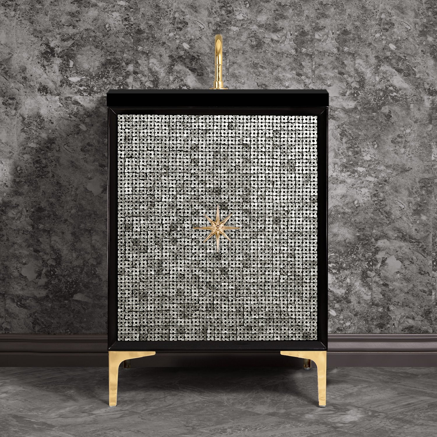 Linkasink Mother of Pearl with Star Hardware Vanity