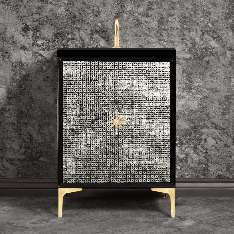 satin brass vanity