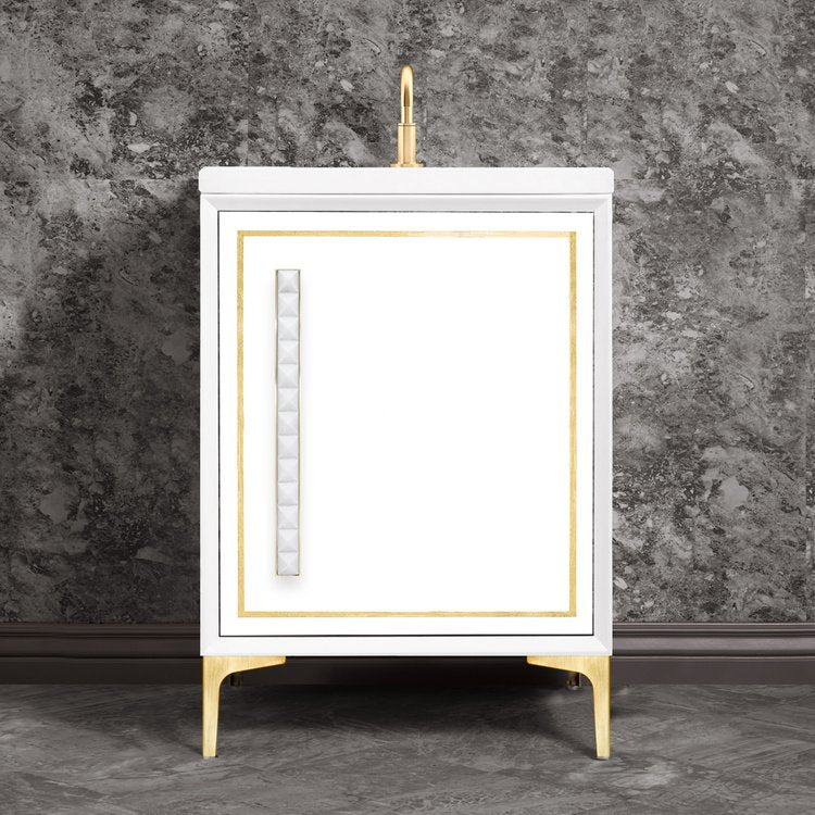 Linkasink Linea with 18" White Prism Artisan Glass Pyramid Hardware Vanity