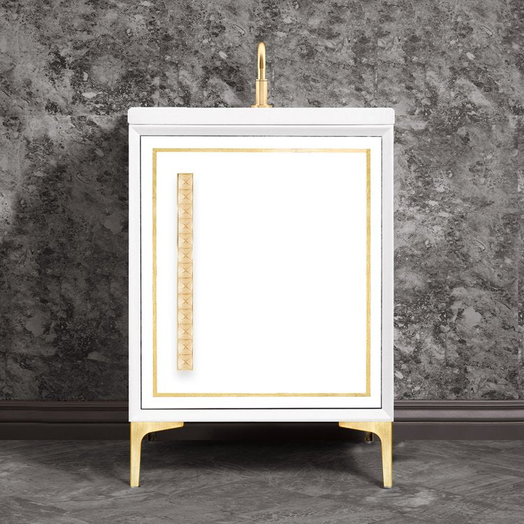Linkasink Linea with 18" Eglomise Artisan Glass Pyramid Hardware Vanity