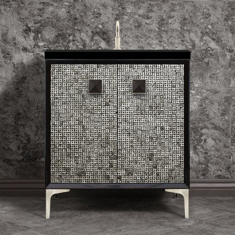 satin nickel vanity