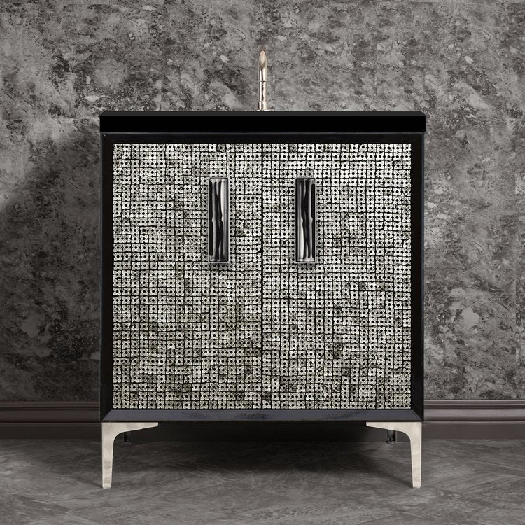 polished nickel vanity