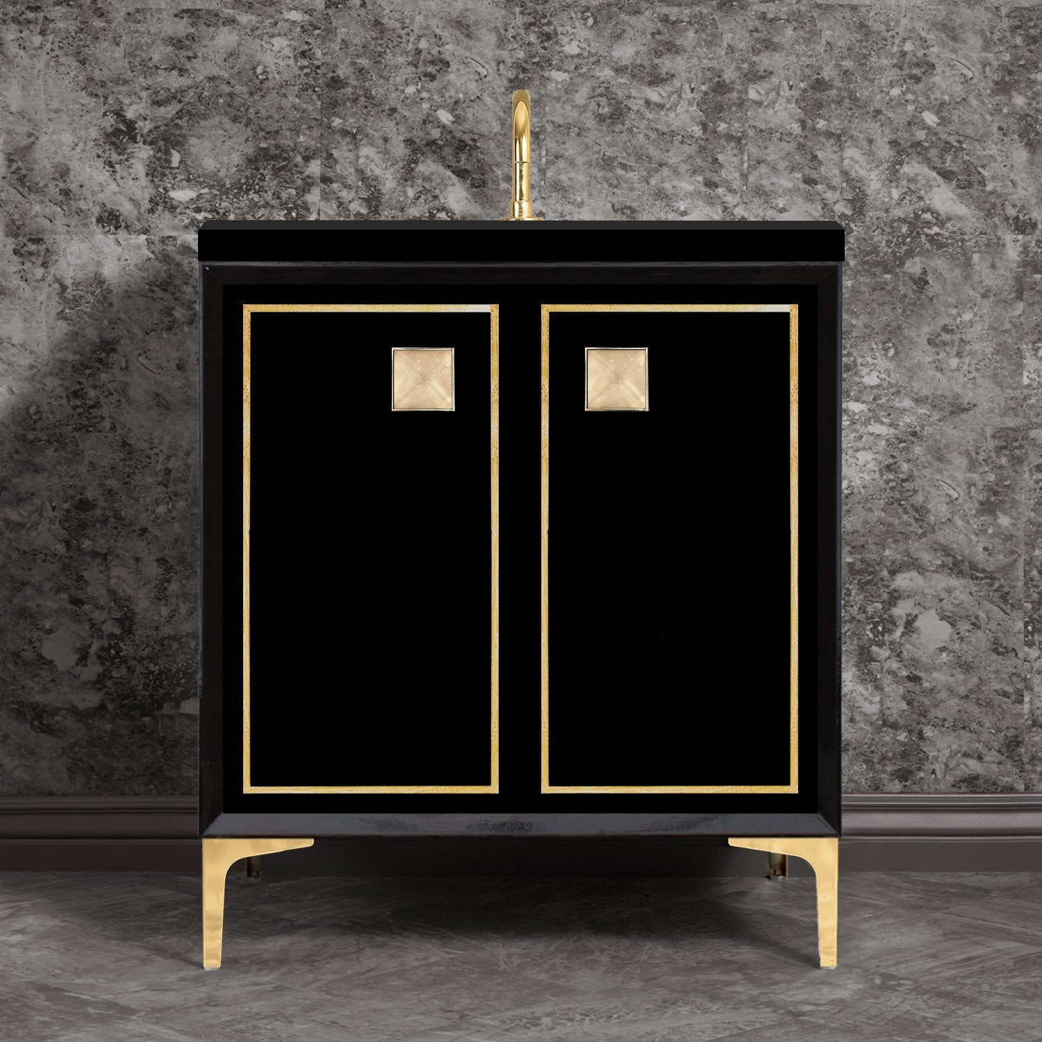 Linkasink Linea with 3" Artisan Glass Prism Hardware Vanity
